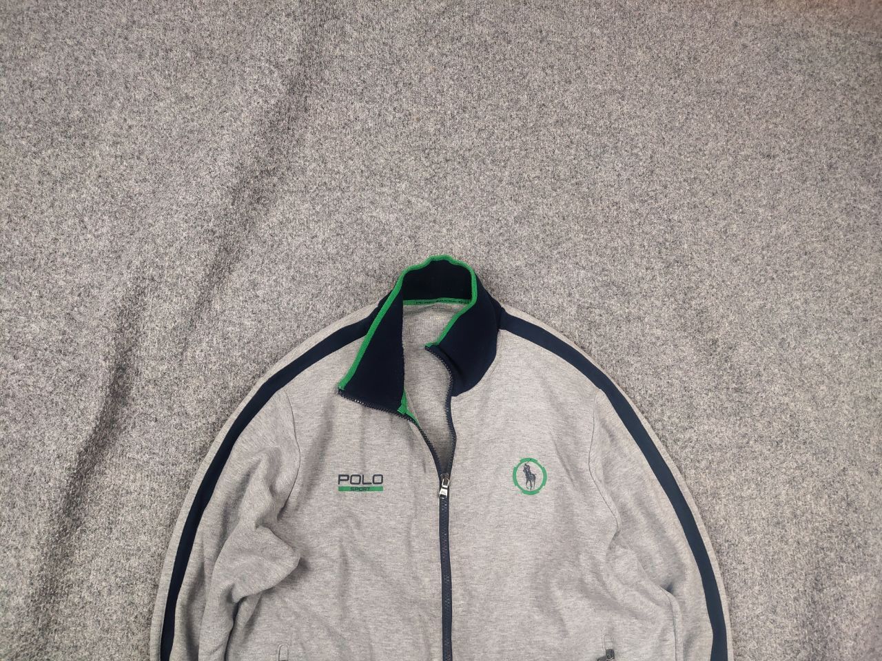 Polo Ralph Lauren Polo Sport Ralph Lauren Vintage Gray Logo Zip Track Jacket Size US L / EU 52-54 / 3 - 3 Thumbnail