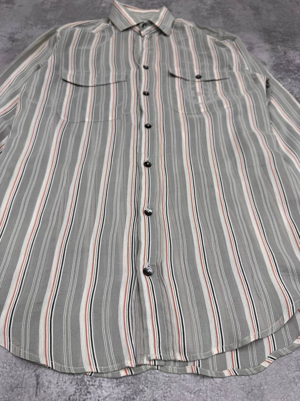 Dolce & Gabbana Dolce & Gabbana Tailored Fit Striped Shirt Beige Grey Size S Size US S / EU 44-46 / 1 - 4 Thumbnail