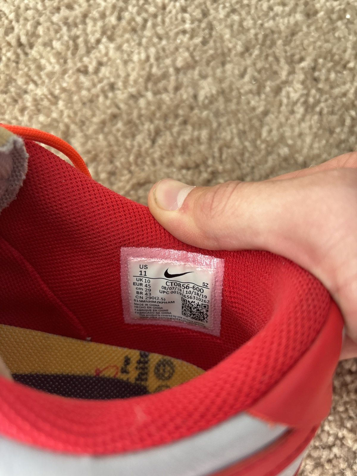 Nike Off-White Nike Dunk Low Size US 11 / EU 44 - 6 Thumbnail