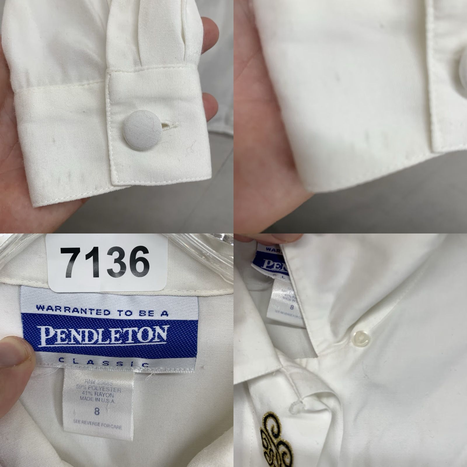 Pendleton VINTAGE Pendleton Shirt Button Up Collared Lightweight White USA Classic Size 8 Women's Size M / US 6-8 / IT 42-44 - 8 Thumbnail