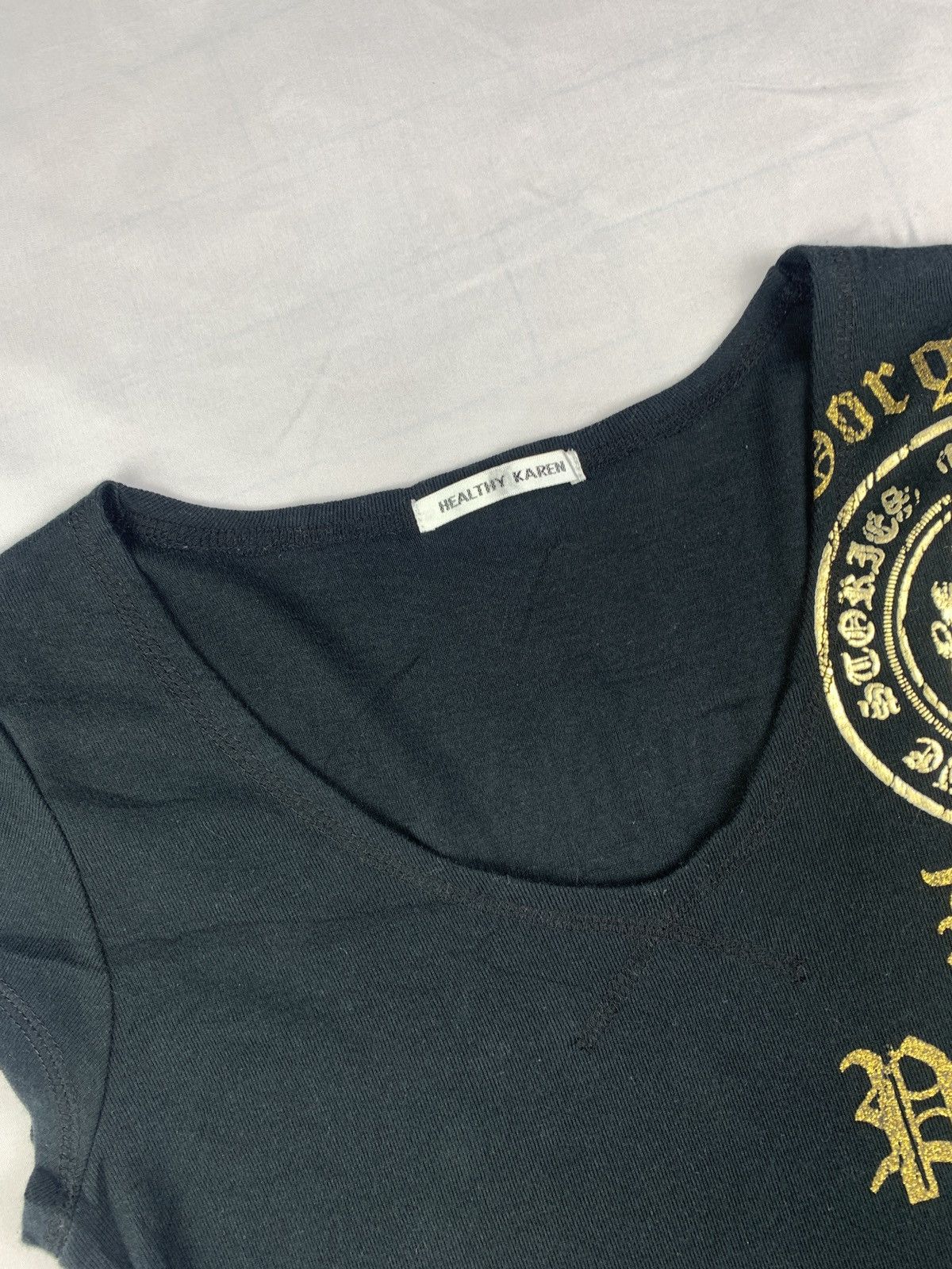 Seditionaries y2k Healthy Karen Japan Black Poem Word Goth Wide Collar Top Size M / US 6-8 / IT 42-44 - 9 Thumbnail