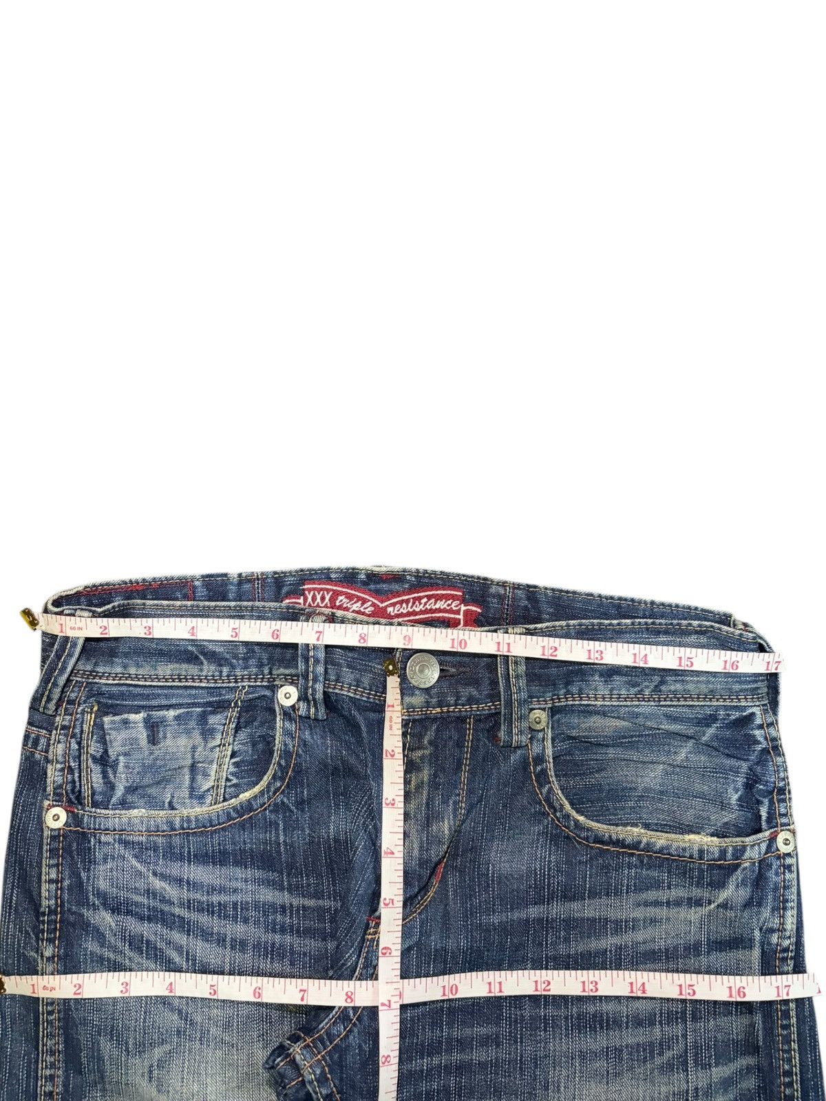 Edwin Vintage Japanese Brand Faded Wash Distressed Jeans Size 33" - 6 Thumbnail