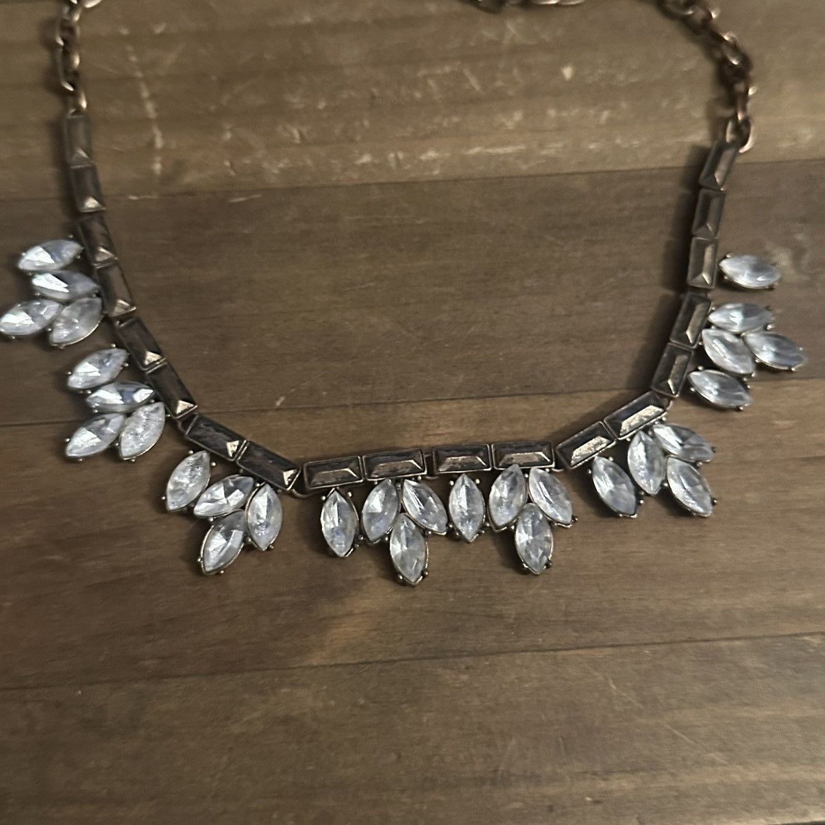 Other Antique gold clear rhinestone statement collar necklace Size ONE SIZE - 5 Thumbnail