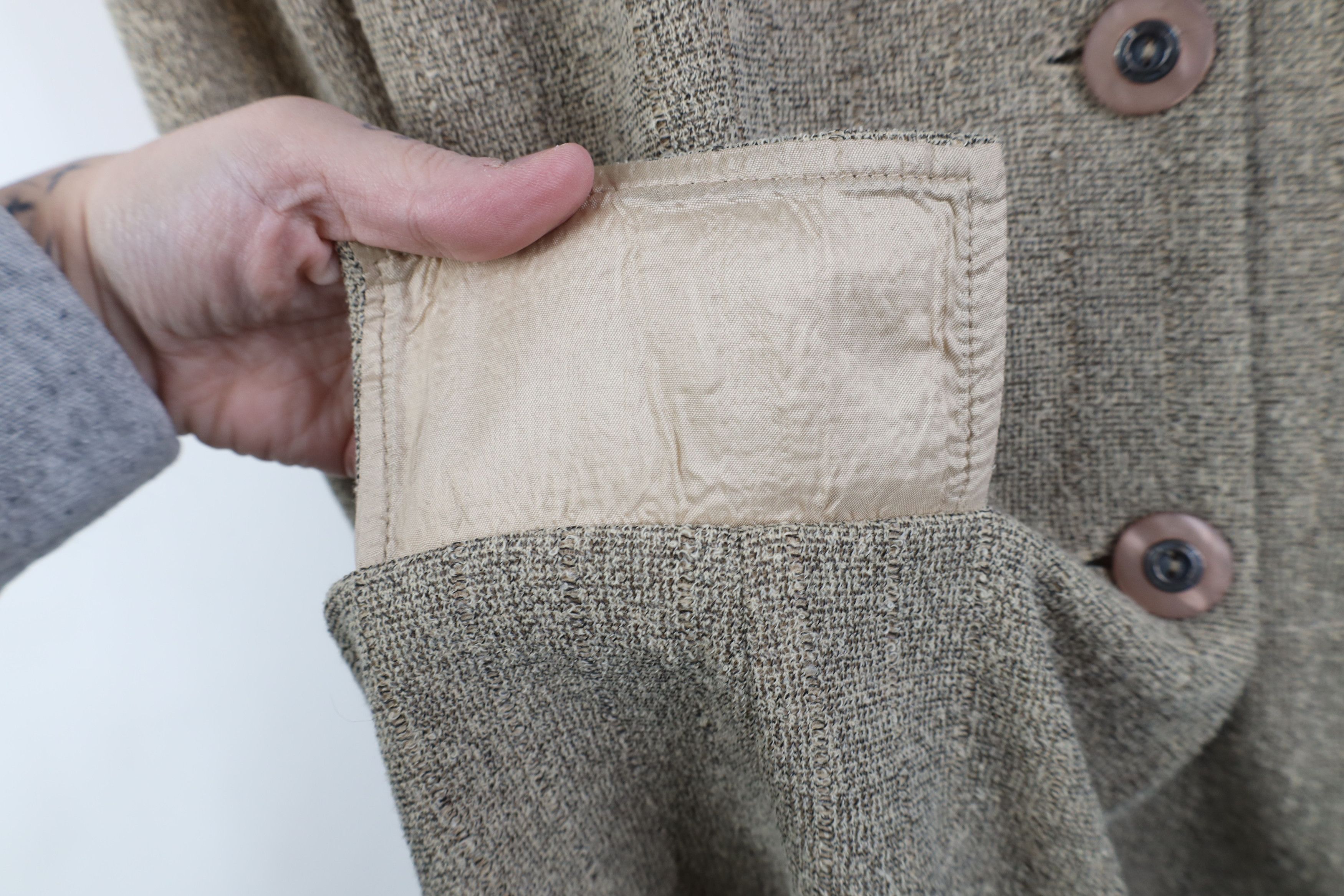 Vintage Vintage 90s Cache Cotton Blend Knit Button Jacket Coat Beige Size M / US 6-8 / IT 42-44 - 9 Thumbnail