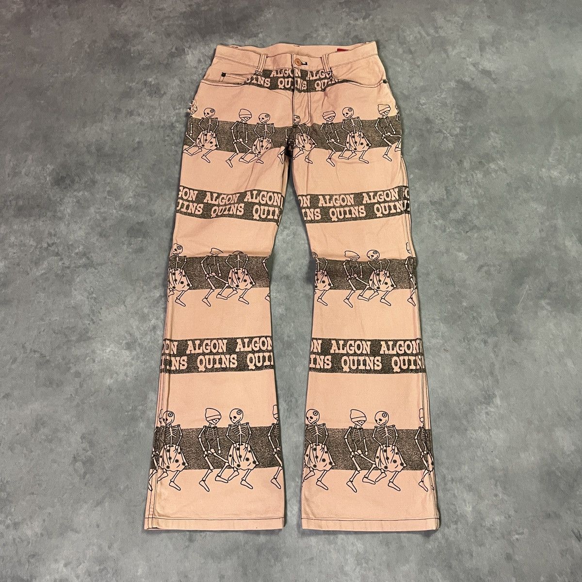 Hysteric Glamour Rare Algonquins Japanese Punk Skeleton Graphic Flare Pants Size US 27 - 2 Thumbnail