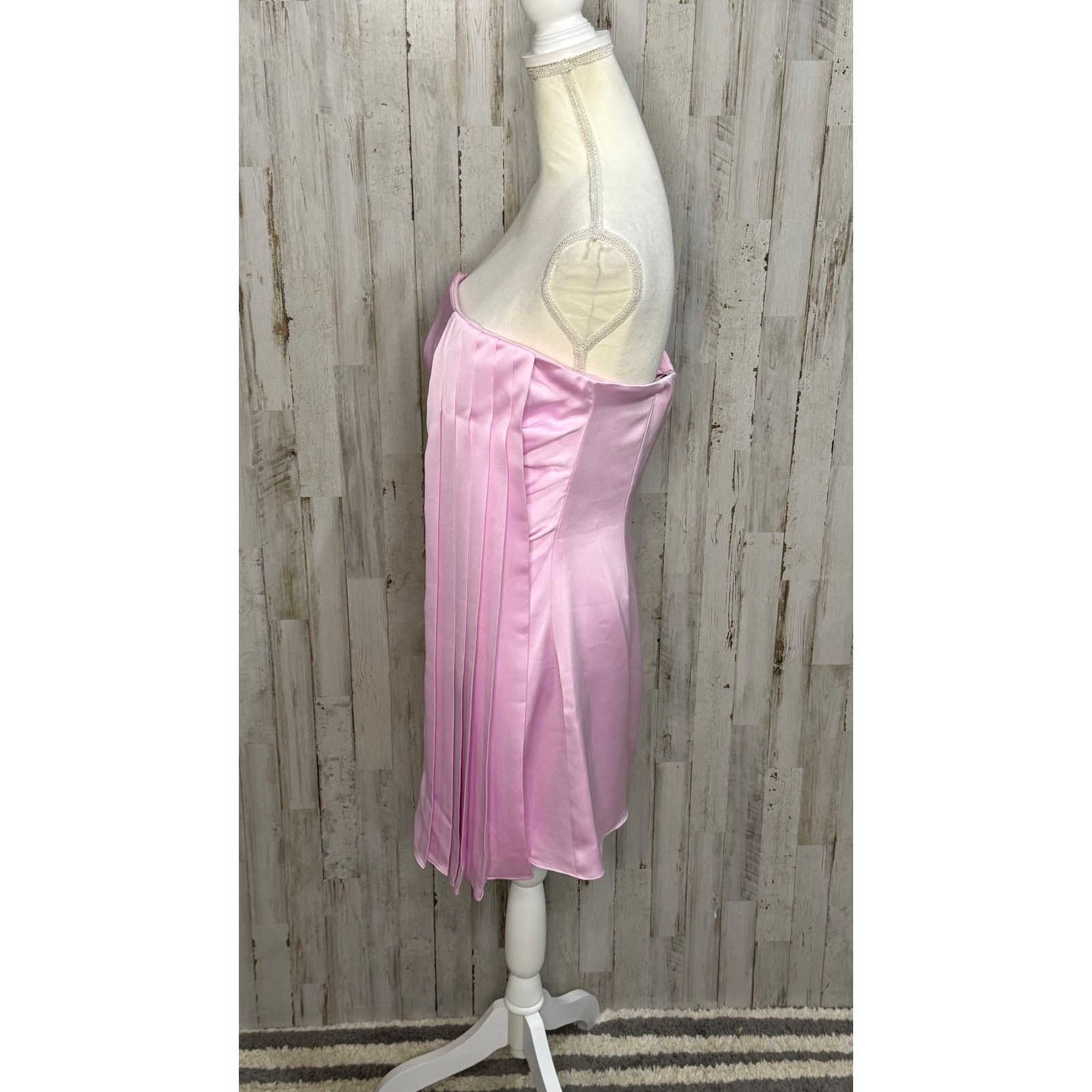 Ramy Brook NWT Ramy Brook Women's 8 Strapless Pink Satin Mini Dress Size M / US 6-8 / IT 42-44 - 2 Thumbnail