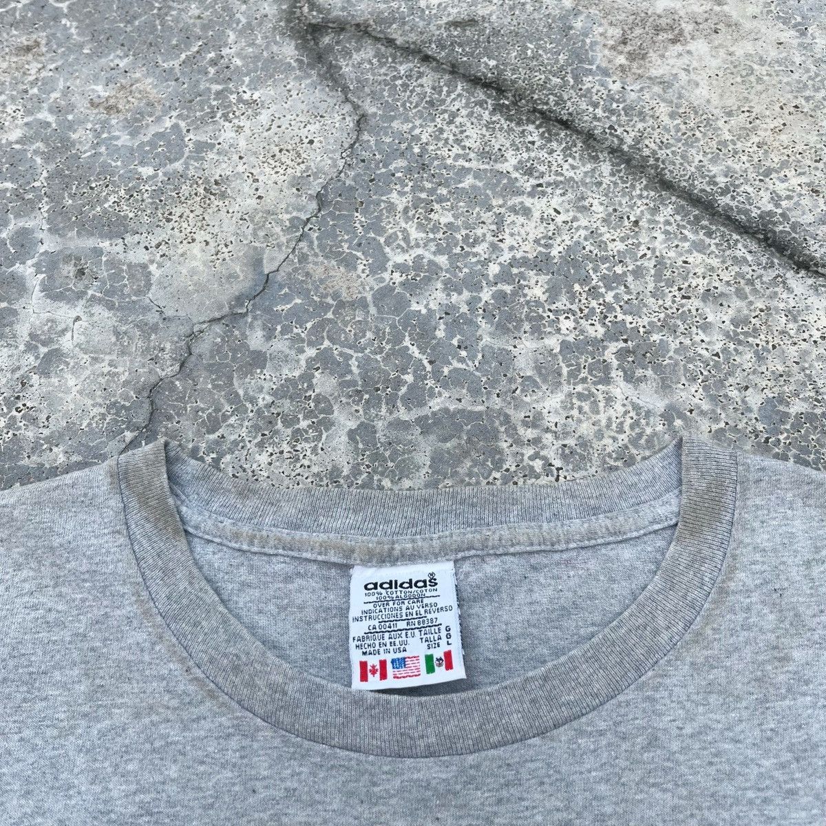 Adidas Vintage 90s Adidas Trefoil Nice Mirror Print Design Tee Size US XL / EU 56 / 4 - 6 Thumbnail