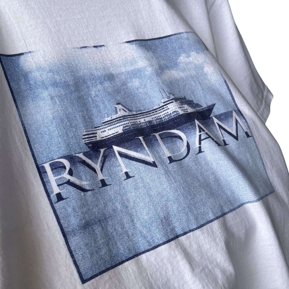 Fruit Of The Loom Cruise SS Ryndam Ocean Line Vintage 1990s Photo Tee Size US L / EU 52-54 / 3 - 4 Thumbnail