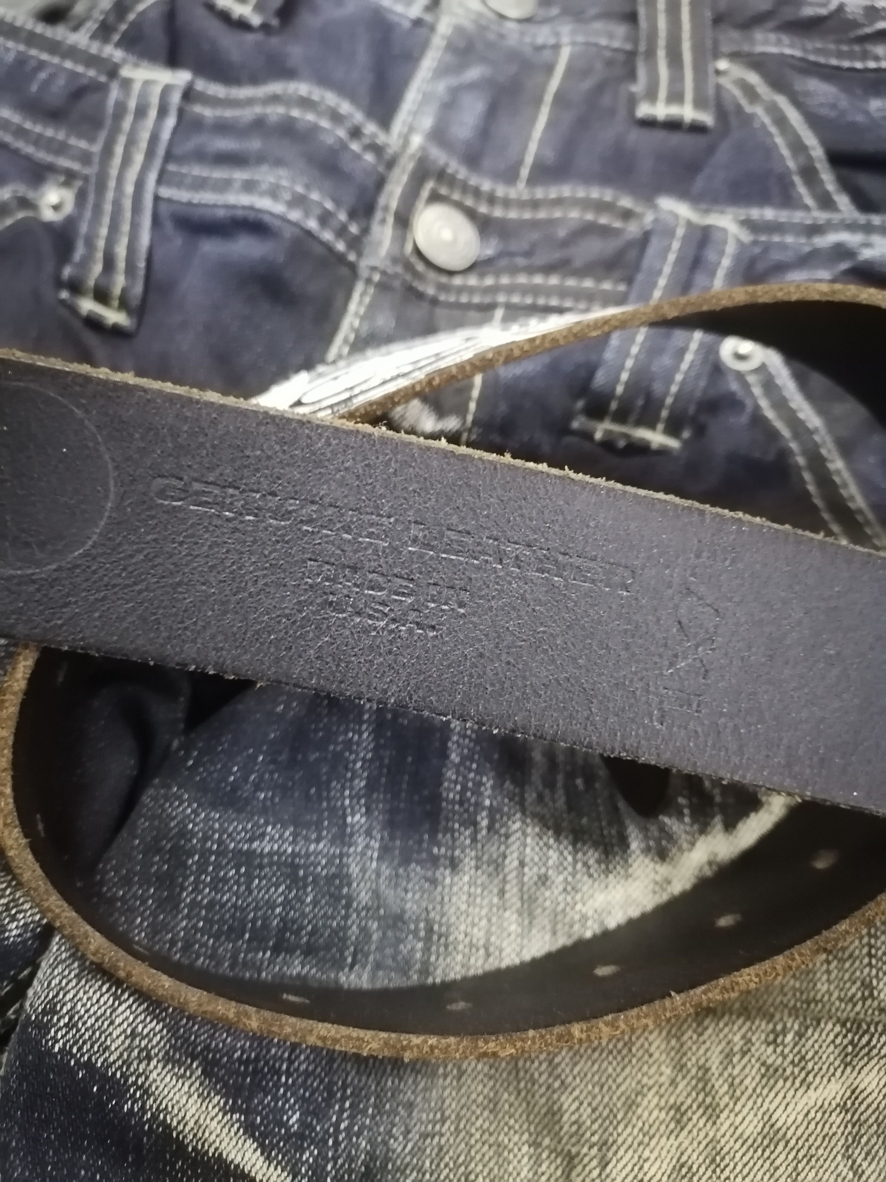 Genuine Leather S.R.H Pure Pewter Big Buckle Over Print Leather Belts Size ONE SIZE - 6 Thumbnail