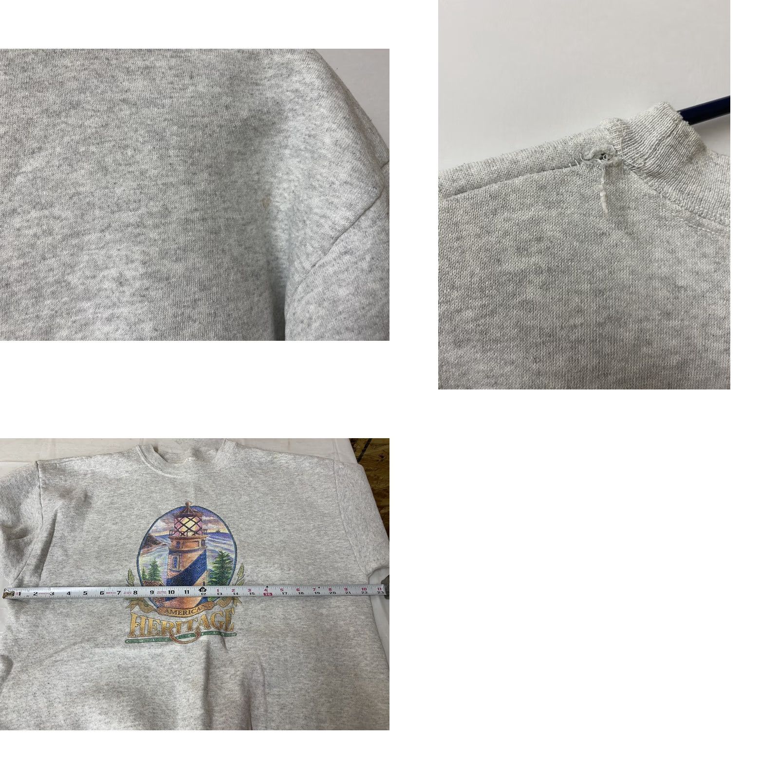 Vintage VINTAGE Heritage Sweatshirt Mens L Gray Cotton Lighthouse 90s American Outdoor Pullover Crew Neck B1 Size US L / EU 52-54 / 3 - 8 Thumbnail