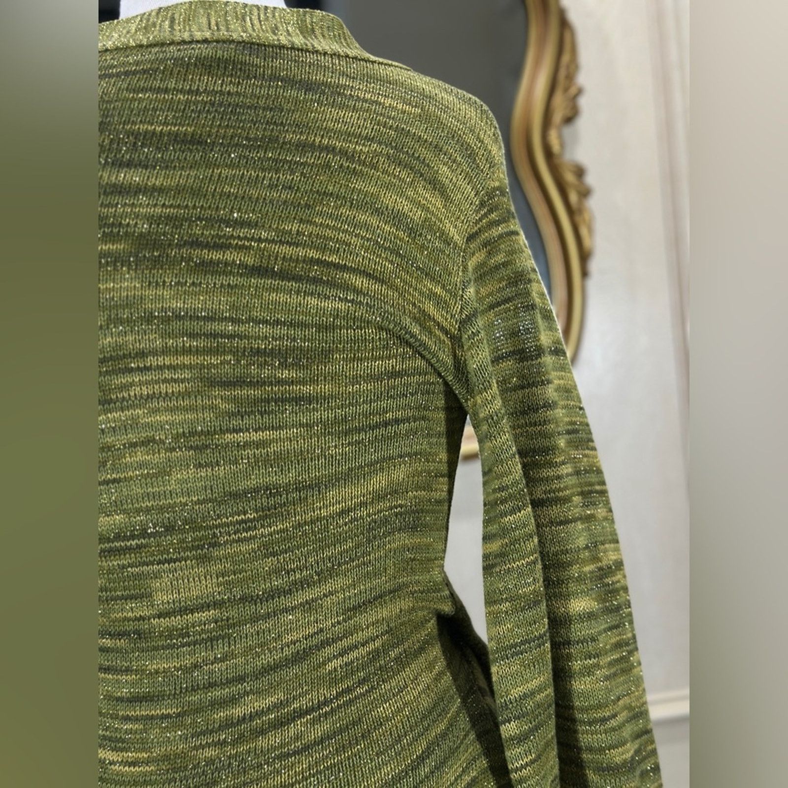 Vintage Vintage Kris Tae’s Metallic Olive Green Sweater Size M Size M / US 6-8 / IT 42-44 - 6 Thumbnail