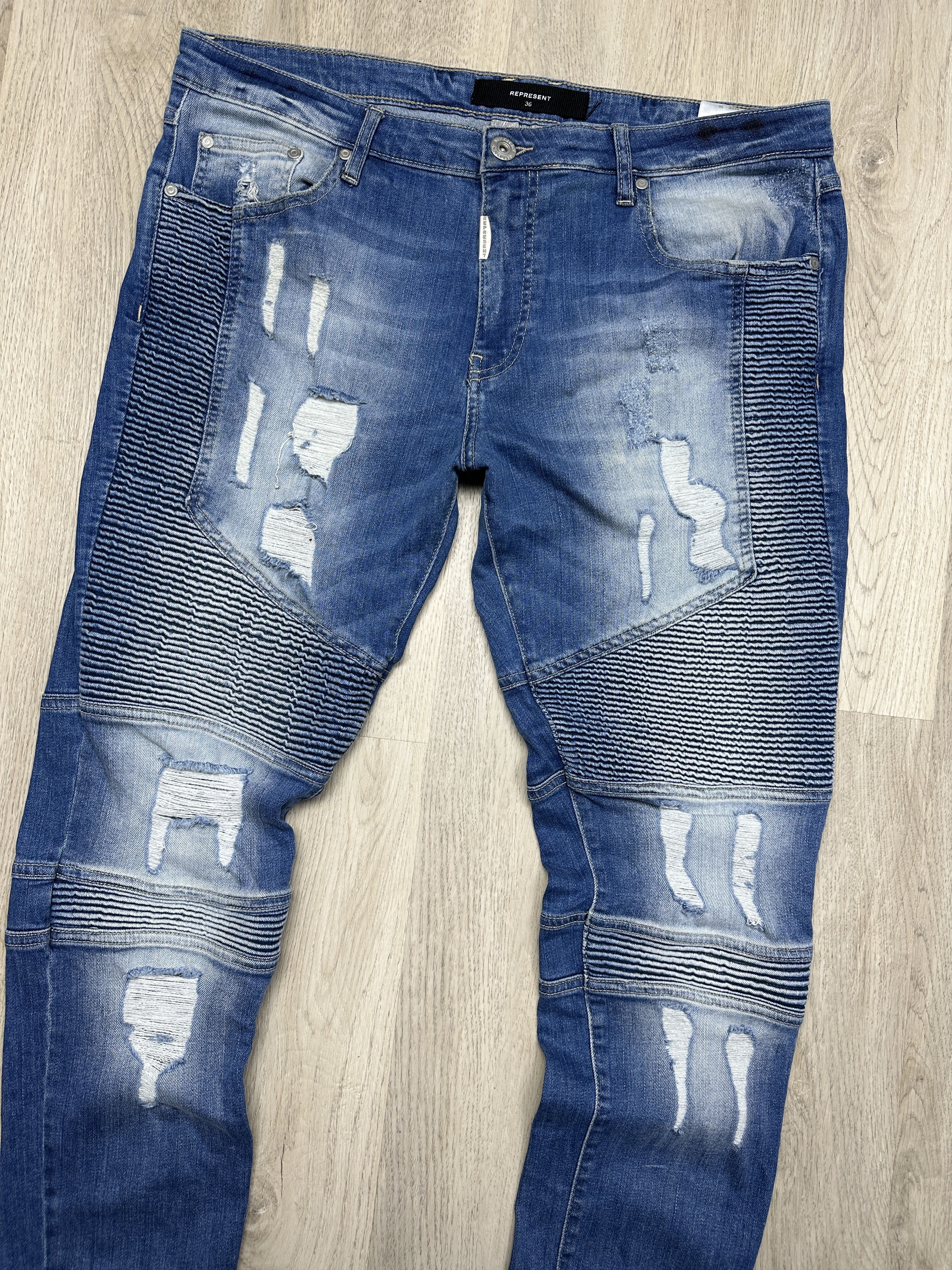 Represent Clo. Represent Mens Biker Denim Pants Jeans Size US 36 / EU 52 - 2 Thumbnail