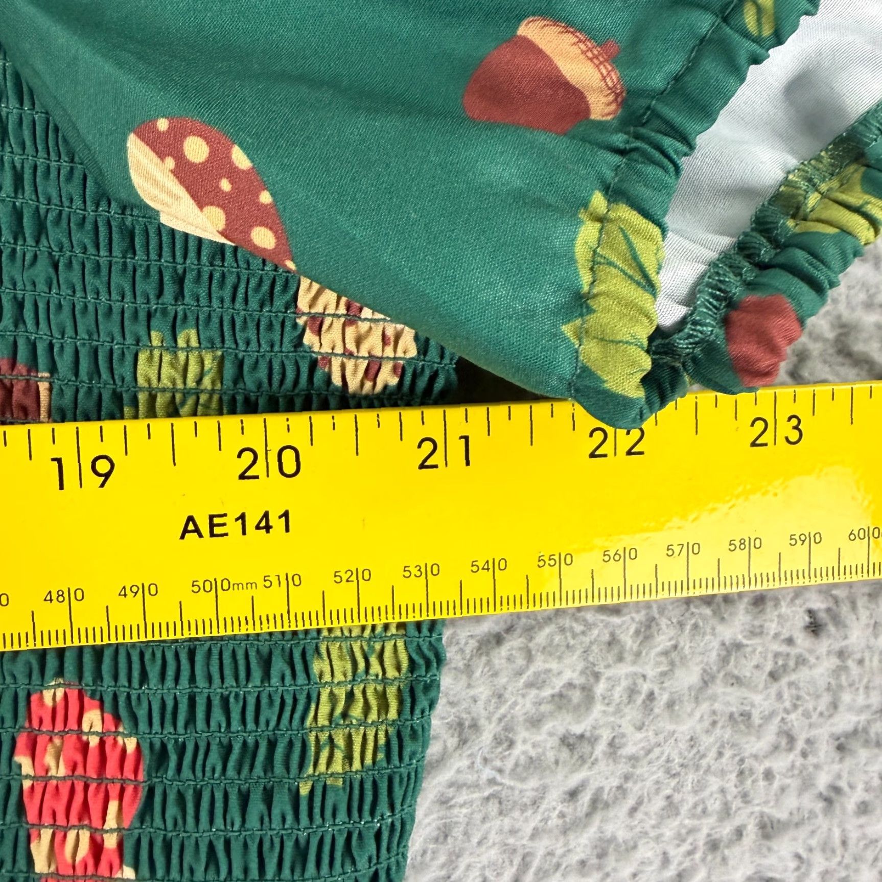 Etro Smak Parlour Dress Womens Size 2X Green Mushroom Peter Pan Collar Smocked Retro Dress City Classic Vintage: No Size XXL / US 16-18 / IT 52-54 - 5 Thumbnail