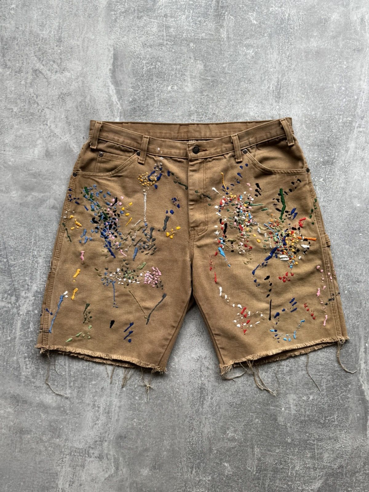 Dickies Hand Made Fake Embroidered Stains Shorts Dickies Work Wear Size US 34 / EU 50 - 2 Thumbnail