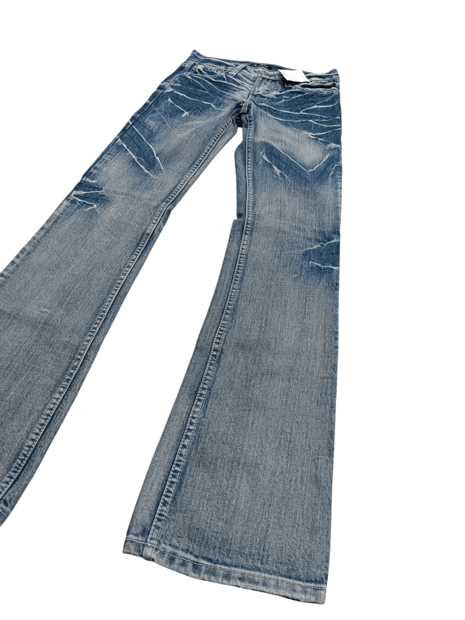 Japanese Brand Flared K.U.I Whiskers Faded Boot Cut Jeans Size US 28 / EU 44 - 2 Thumbnail