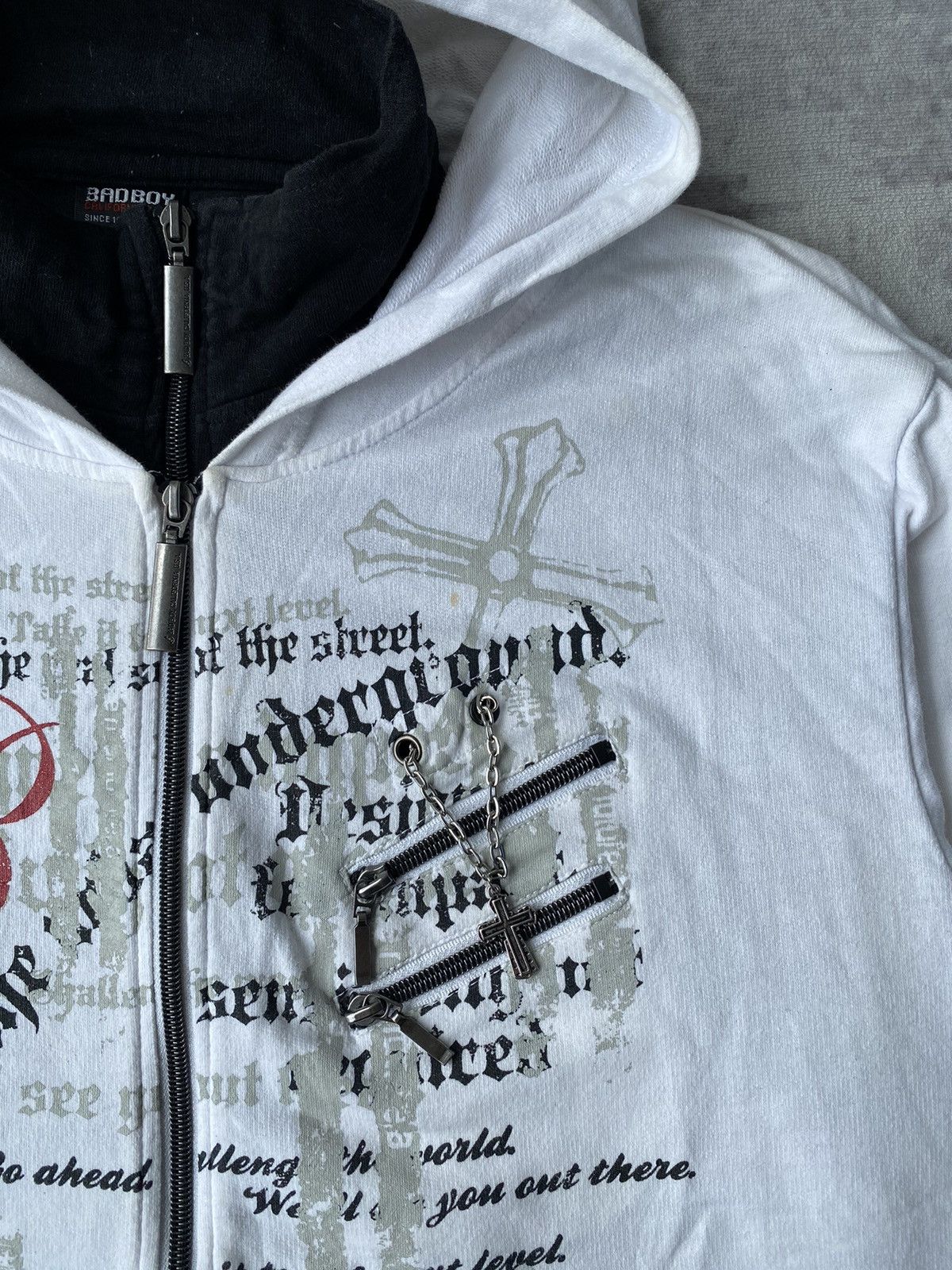 Japanese Brand Vintage Badboy Cross Chrome Goa Hearts Hoodies Size US L / EU 52-54 / 3 - 4 Thumbnail