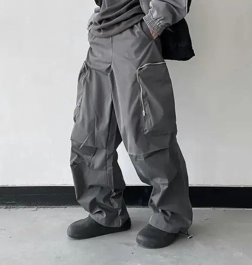 Japanese Brand Baggy Cargo Pants Straight Casual Harajuku Y2K Style Pockets Size US 34 / EU 50 - 1 Thumbnail
