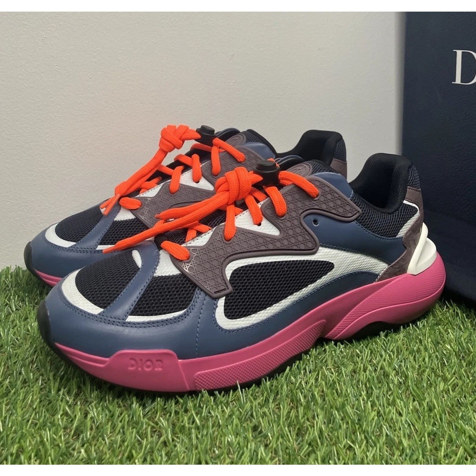 Dior Mens B24 Muave Pink Navy Low Top BRAND NEW!