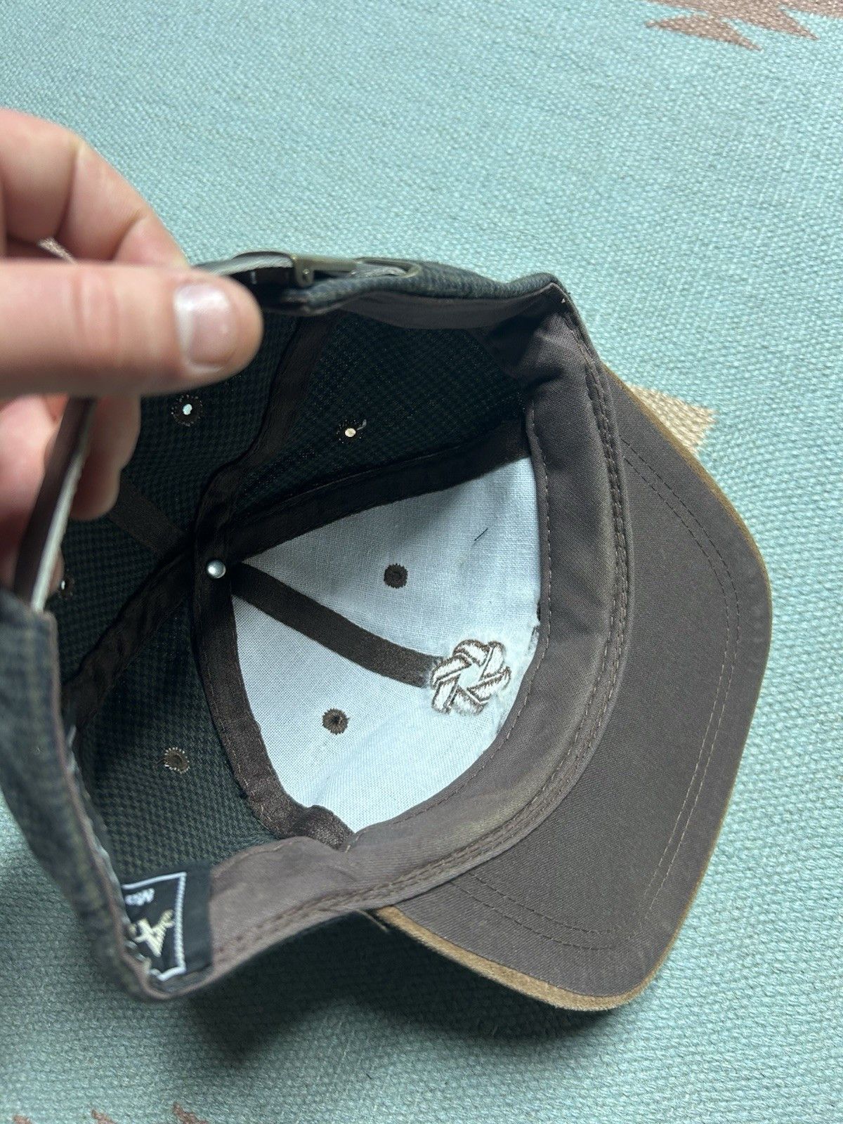 Vintage Vtg strapback hat Secura insurance houndstooth suede bill Size ONE SIZE - 6 Thumbnail
