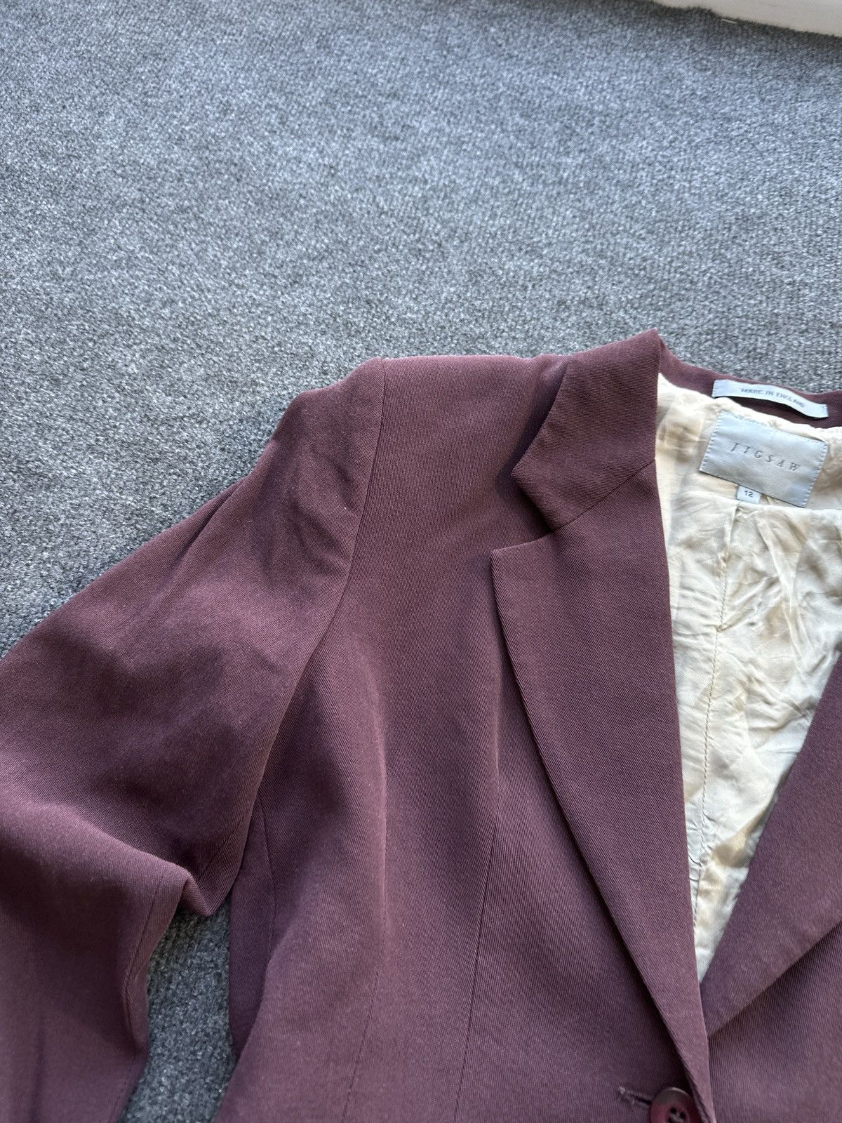 Jigsaw RARE 🚨 JIGSAW WOMEN DARK RED BLAZER JACKET LUXURY Size M / US 6-8 / IT 42-44 - 4 Thumbnail