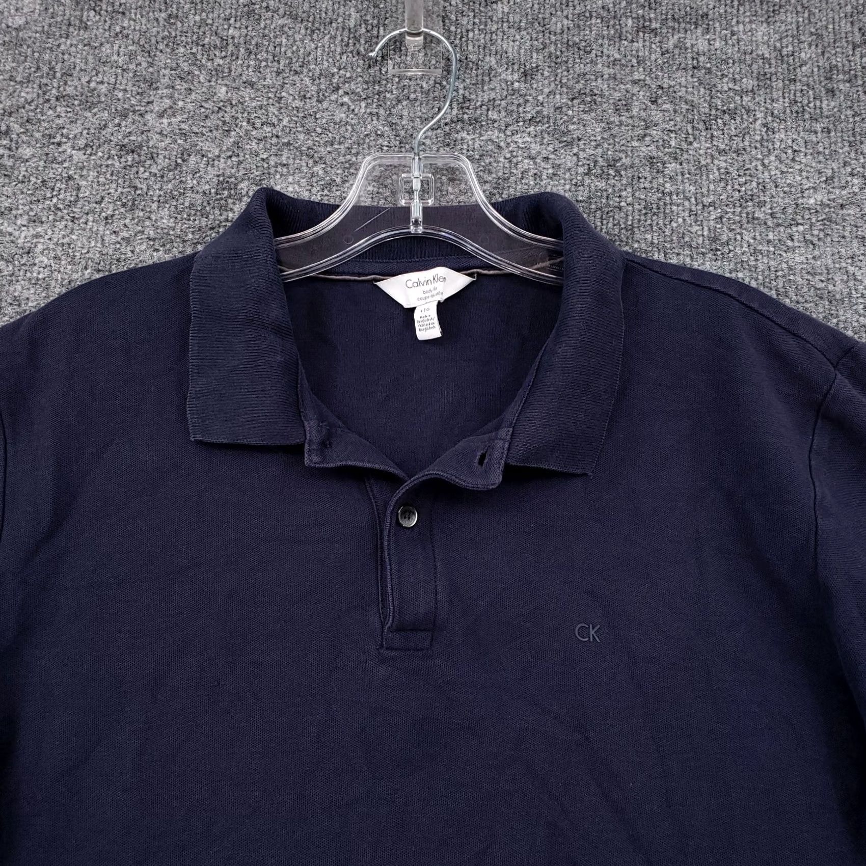 Calvin Klein Calvin Klein Polo Shirt Mens L Blue Short Sleeve Collared Body Fit Golf Button Zipper Shirt Size US L / EU 52-54 / 3 - 3 Thumbnail