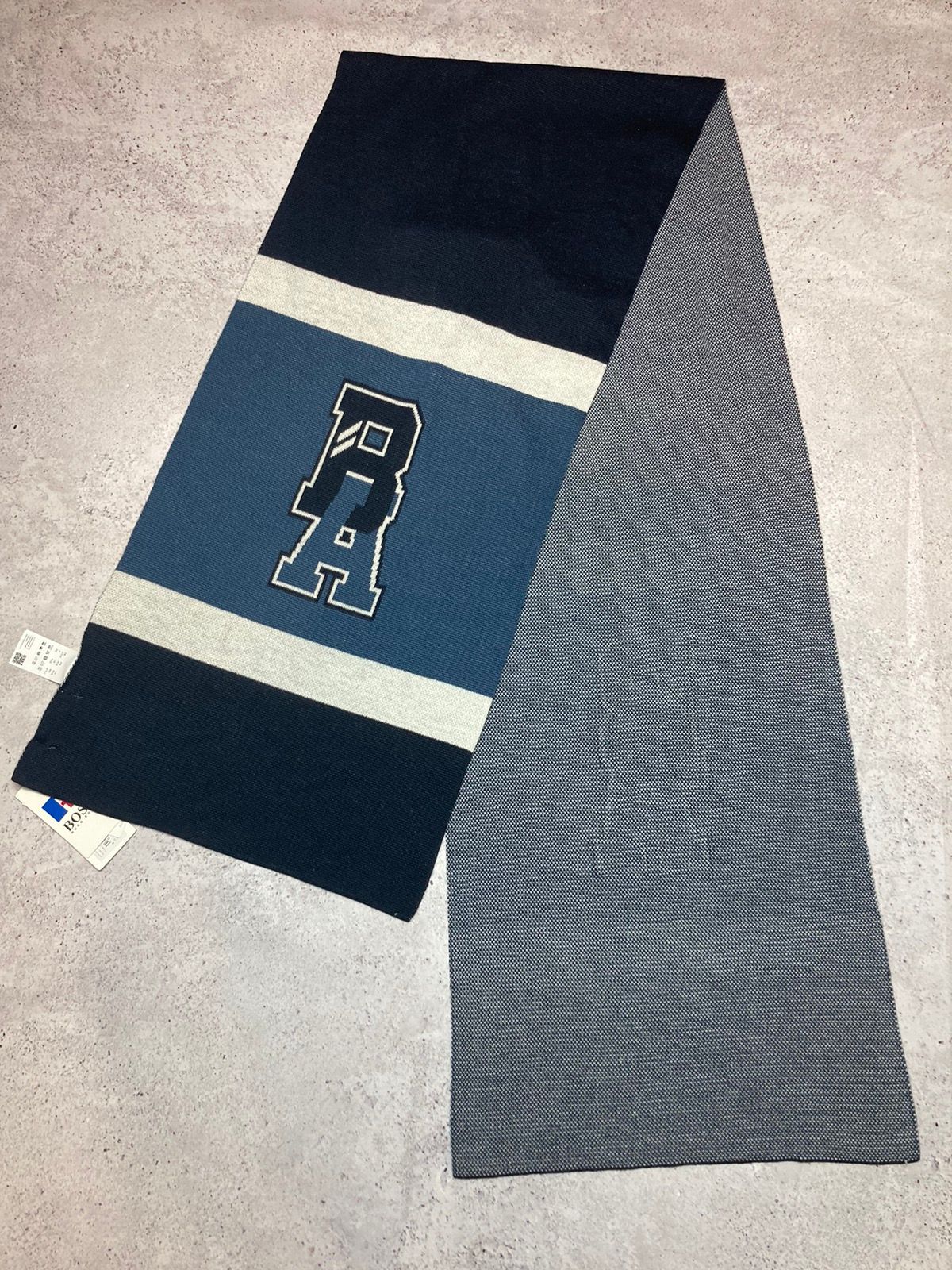 Pre-owned Hugo Boss X Russell Athletic Scarf New With Tags In Blue White