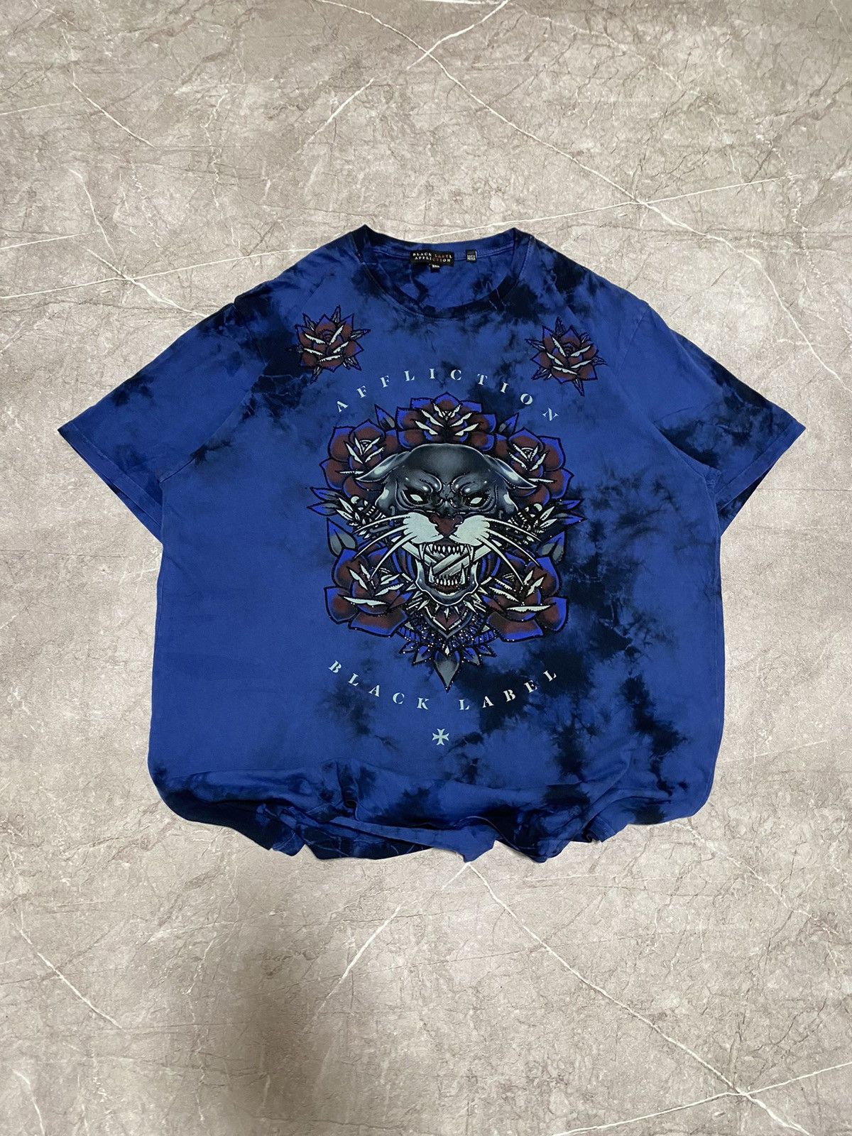 Affliction × Black Label Vintage Crazy Affliction Rare Black Label Tatto Skull Shirt Size US XXL / EU 58 / 5 - 2 Thumbnail