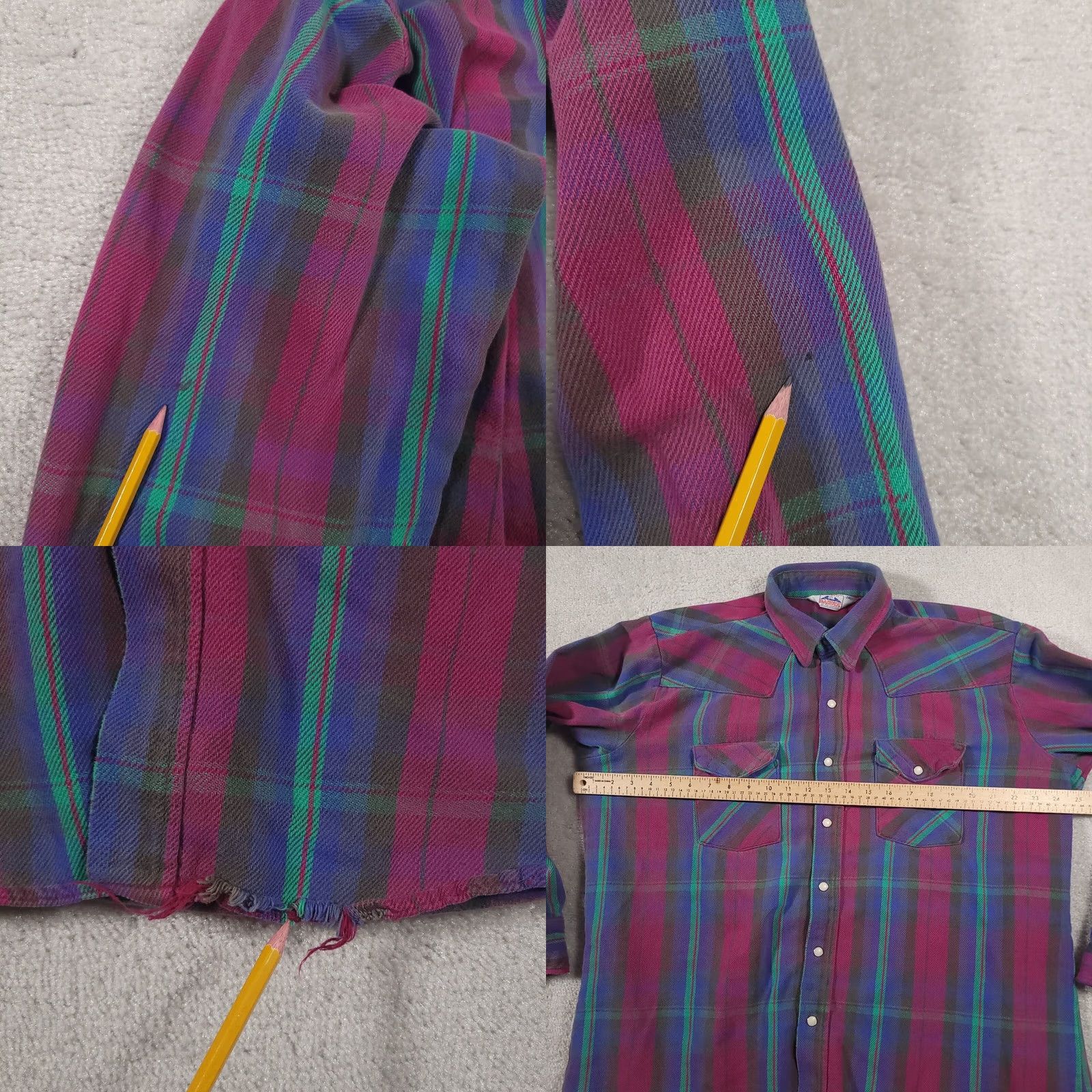 BB Dakota VINTAGE Dakota Heavyweight Pearl Snap Flannel Shirt Mens 2XL Tall Lumberjack USA Shirt Size US XXL / EU 58 / 5 - 8 Thumbnail