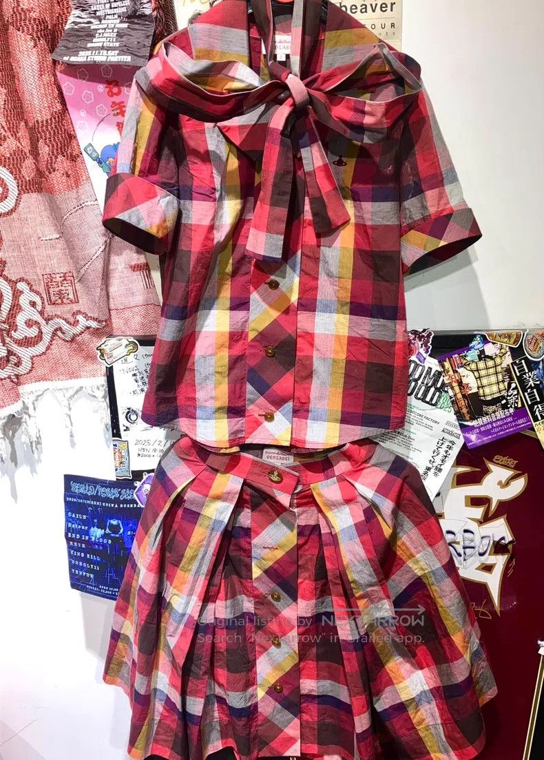 Vivienne Westwood Striped tie shirt skirt suit set Satu