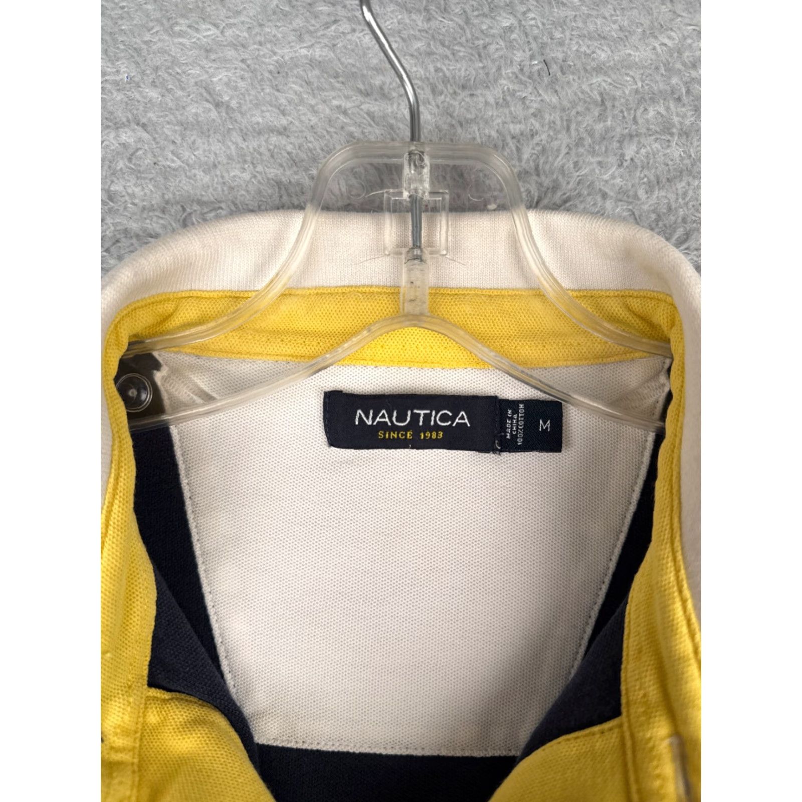 Nautica Nautica Men's Polo Shirt Medium Blue Colorblock 100% Cotton Short Sleeve Golf Activewear Size US M / EU 48-50 / 2 - 6 Thumbnail