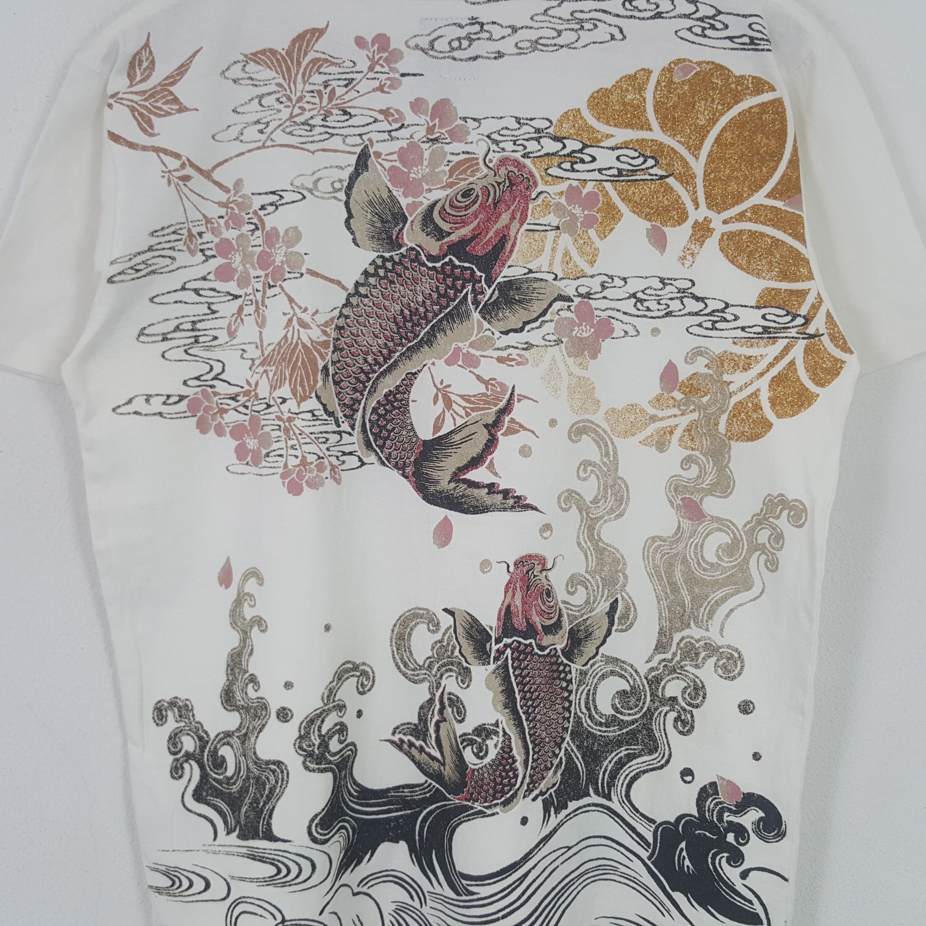 Bullet Noise × Vintage Vintage Bullet Noise Sukajan Traditional Koi Art Tshirt Size US S / EU 44-46 / 1 - 2 Thumbnail