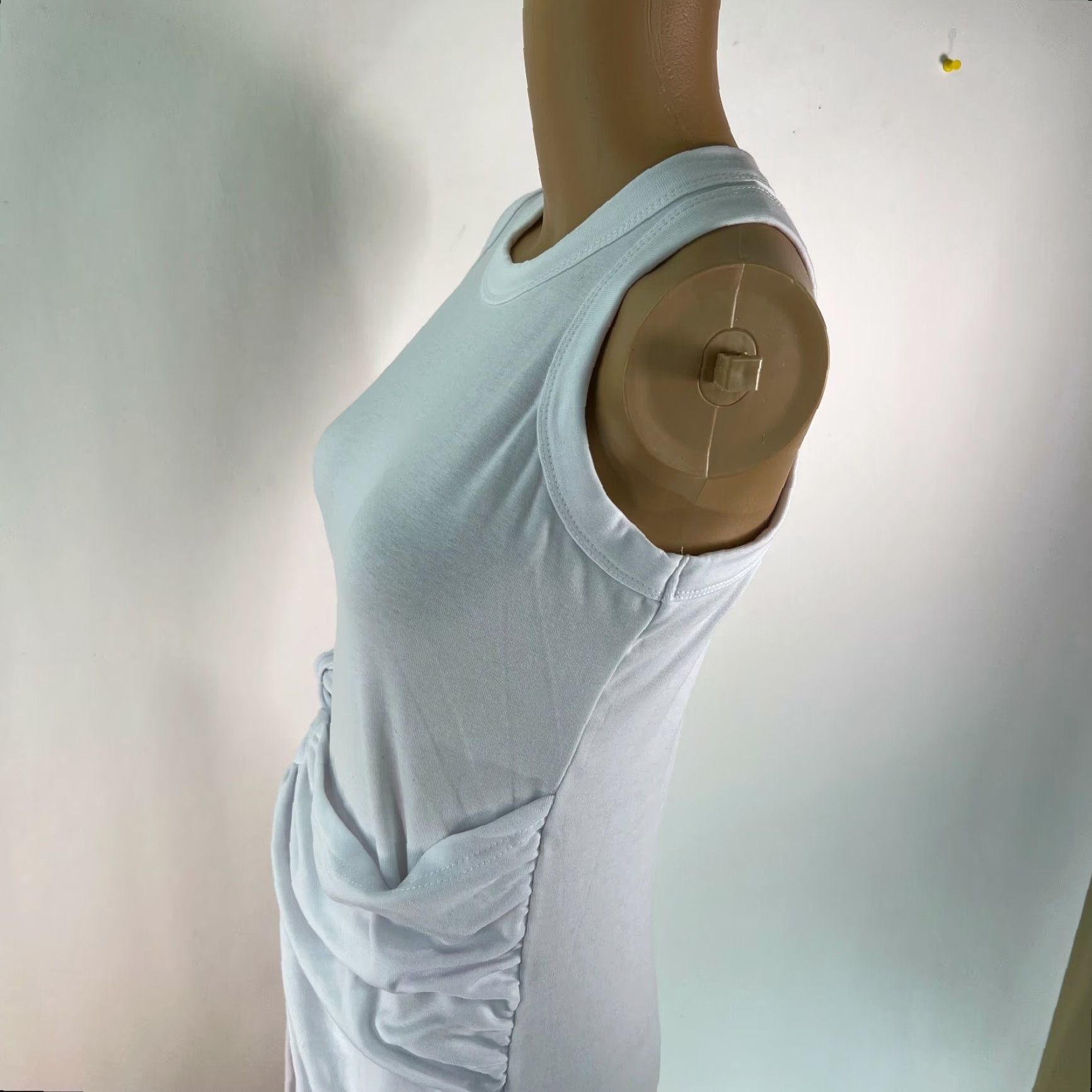 Vintage Liyo Hon White Bodycon Dress Sleeveless Tie Waist Crew Neck Women M Dress Size M / US 6-8 / IT 42-44 - 3 Thumbnail