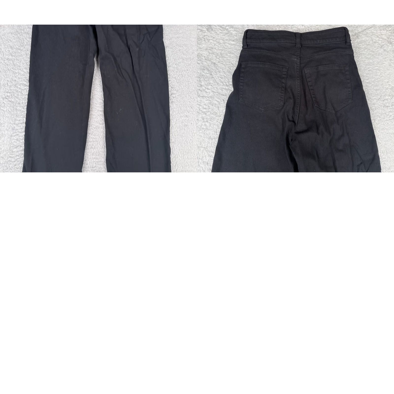 Vintage Divided Jeans Womens 2 Black Denim Wide Leg High Rise Cotton Blend Zip Fly 24x30 Size 26" / US 2 / IT 38 - 10 Thumbnail