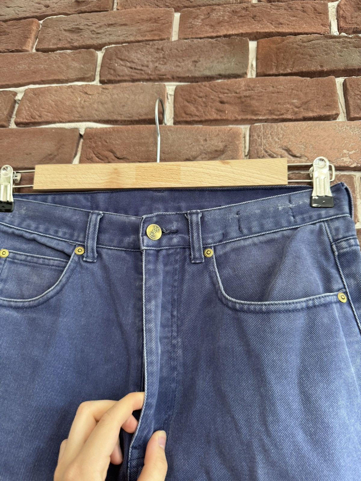 Vintage Vintage 90s Yves Saint Laurent Washed Denim Pants Blue 32 Size US 32 / EU 48 - 6 Thumbnail