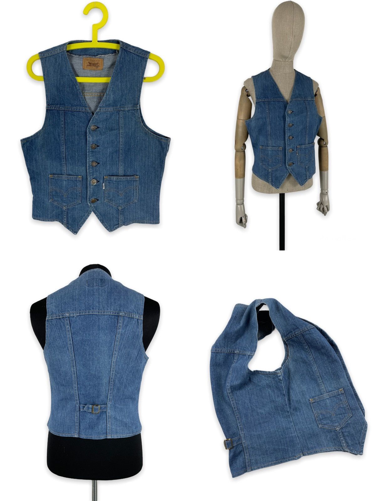 Levi's × Levi's Made & Crafted VTG 70’s 60613 Big E Denim Western Vest USA Teucker Jean Gilet Pocket Jacket Waistcoat Size US M / EU 48-50 / 2 - 1 Thumbnail