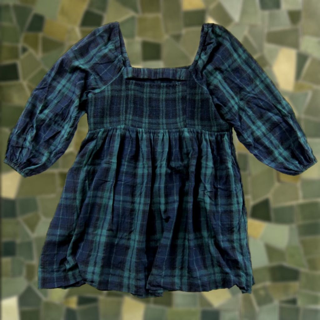 Old Navy VINTAGE Old Navy Dress? Women's XL Black Green Plaid Button Up  Long Sleeve Shirt Dress | Grailed