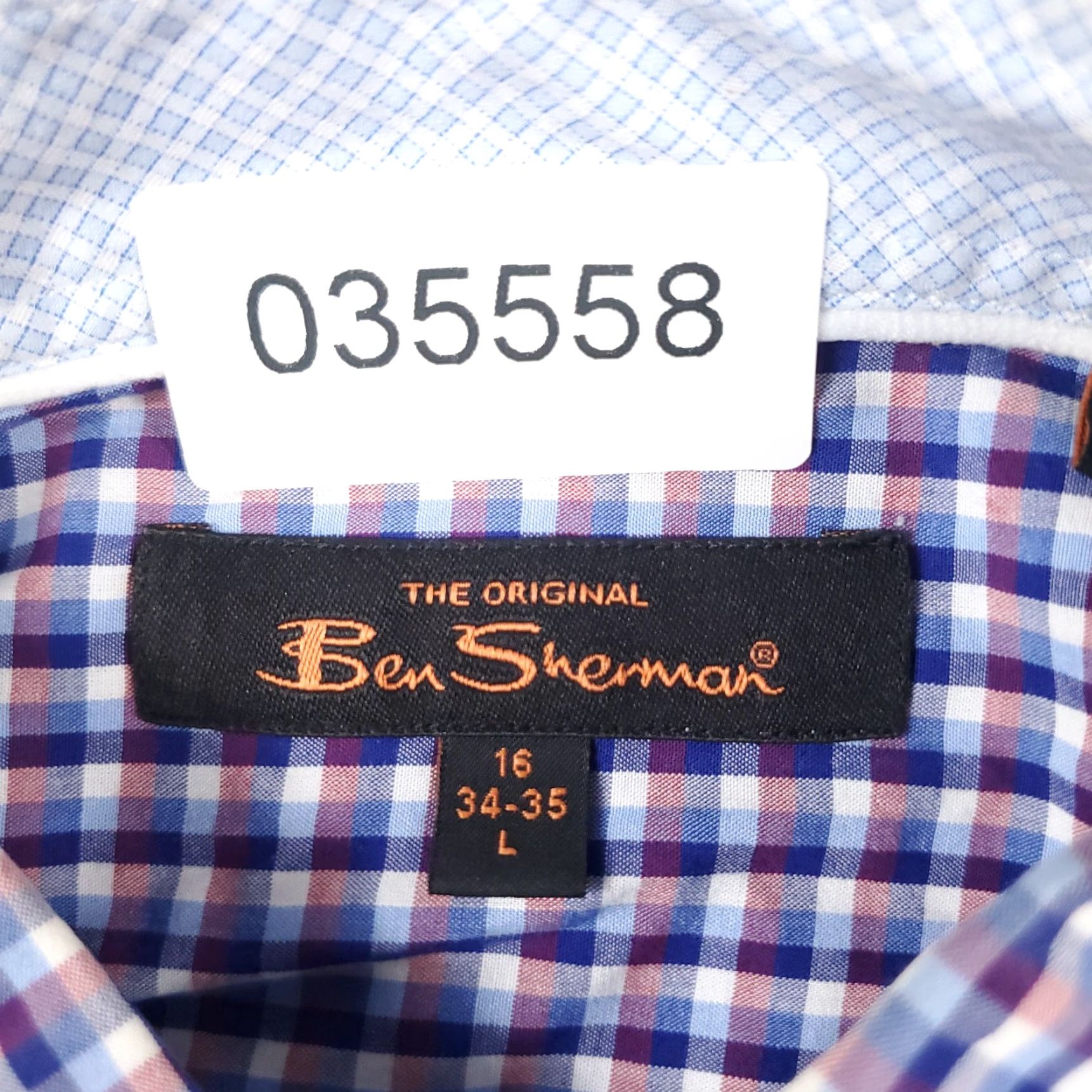 Ben Sherman Ben Sherman Shirt Mens Large Blue Purple Check Button Up Long Sleeve Size US L / EU 52-54 / 3 - 7 Thumbnail