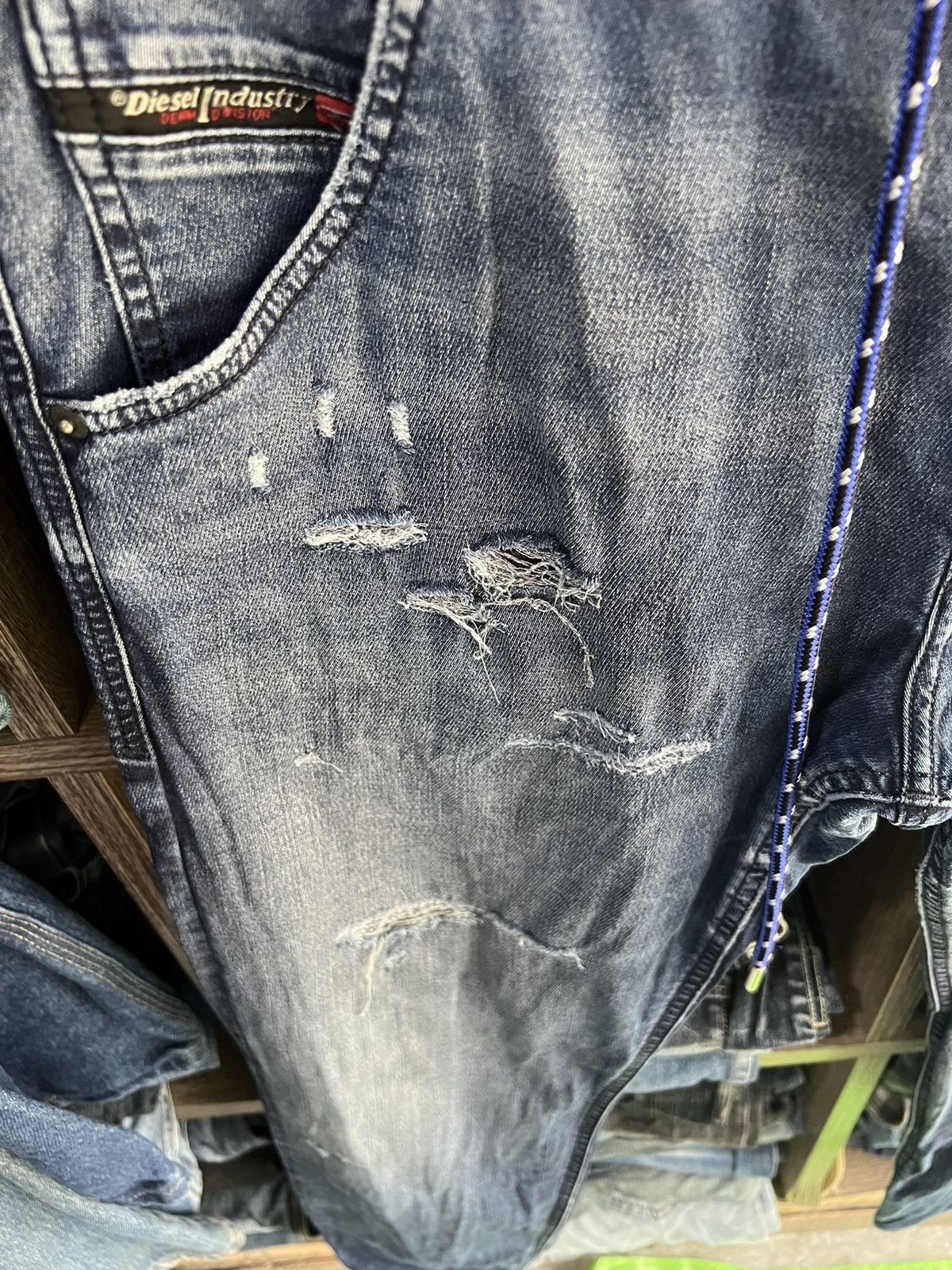 Diesel 🔥Vintage Diesel Stretchable Distressed Denim Sweatpants Size US 36 / EU 52 - 9 Thumbnail
