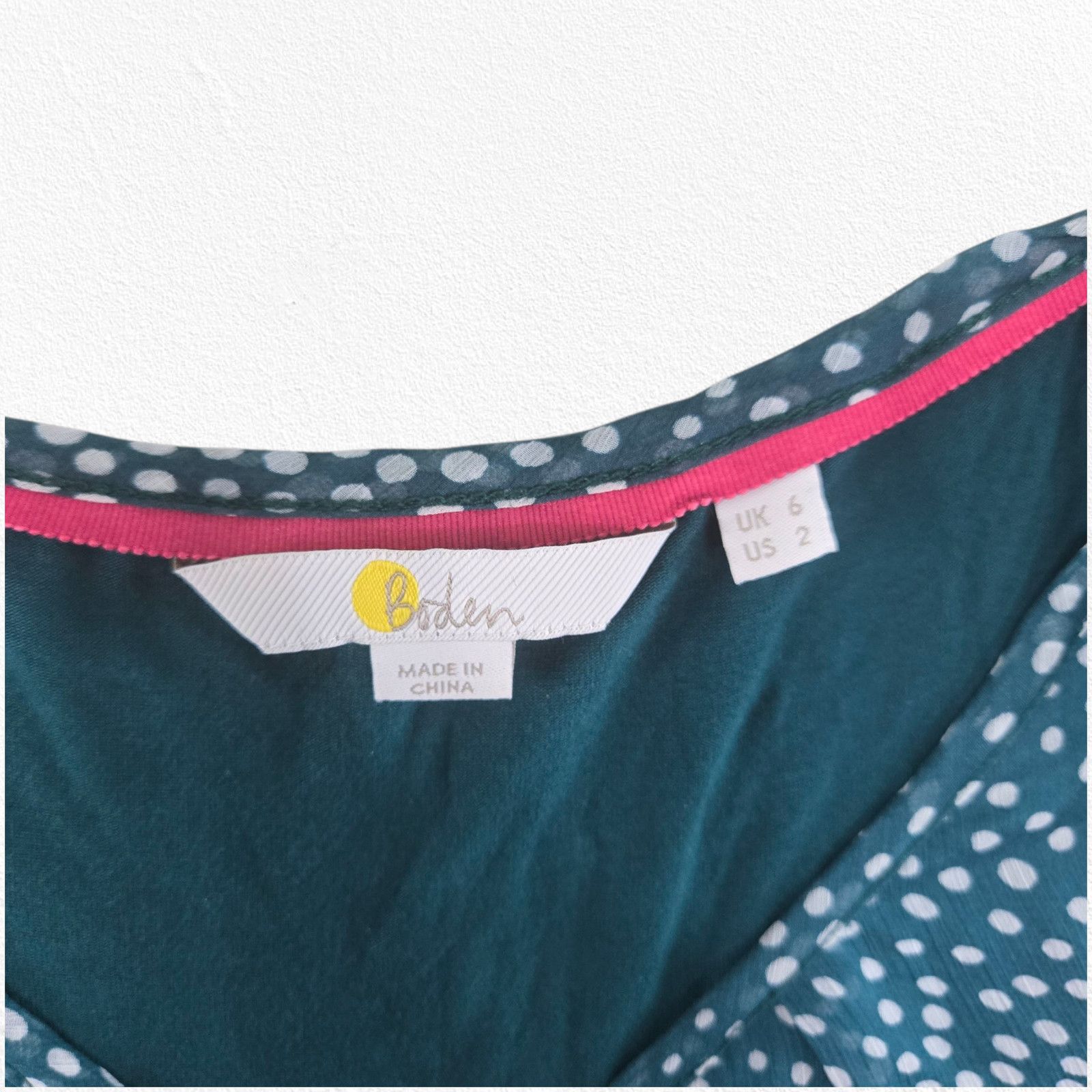 Boden Boden Teal Polka Dot Blouse Sheer Long Sleeves Blouse Size 2 Size XS / US 0-2 / IT 36-38 - 3 Thumbnail