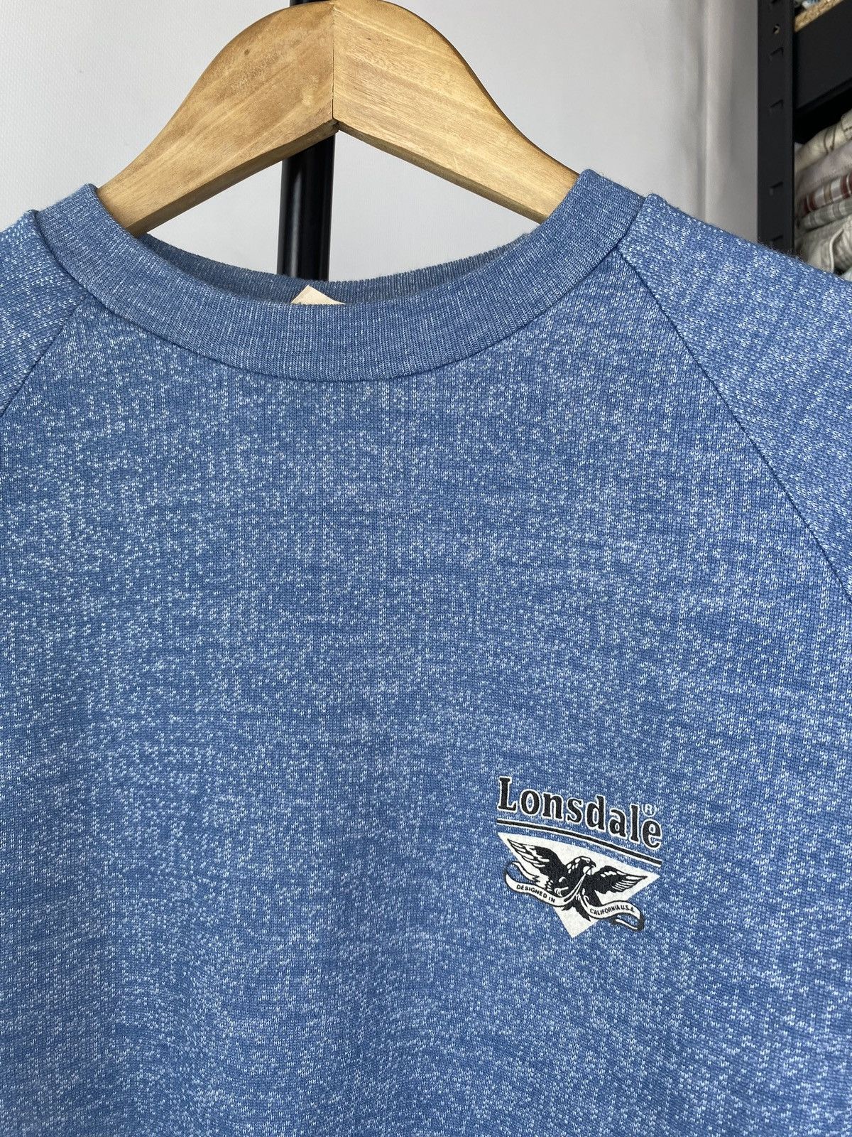 Lonsdale × Vintage 80s🔥VNTG Lonsdale Blue Archive American Design Sweatshirt Size US M / EU 48-50 / 2 - 2 Thumbnail