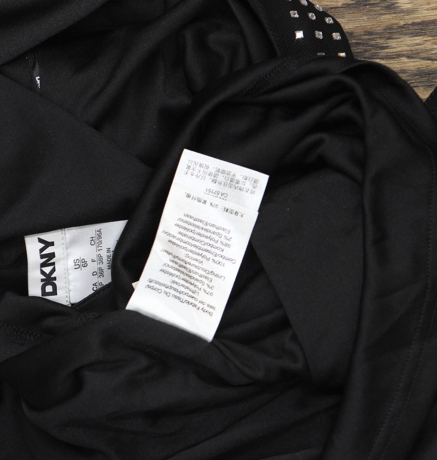 DKNY Nwt Dkny Studded Cowl-back Side Zip Dress Black / Silver 6p Size M / US 6-8 / IT 42-44 - 6 Thumbnail
