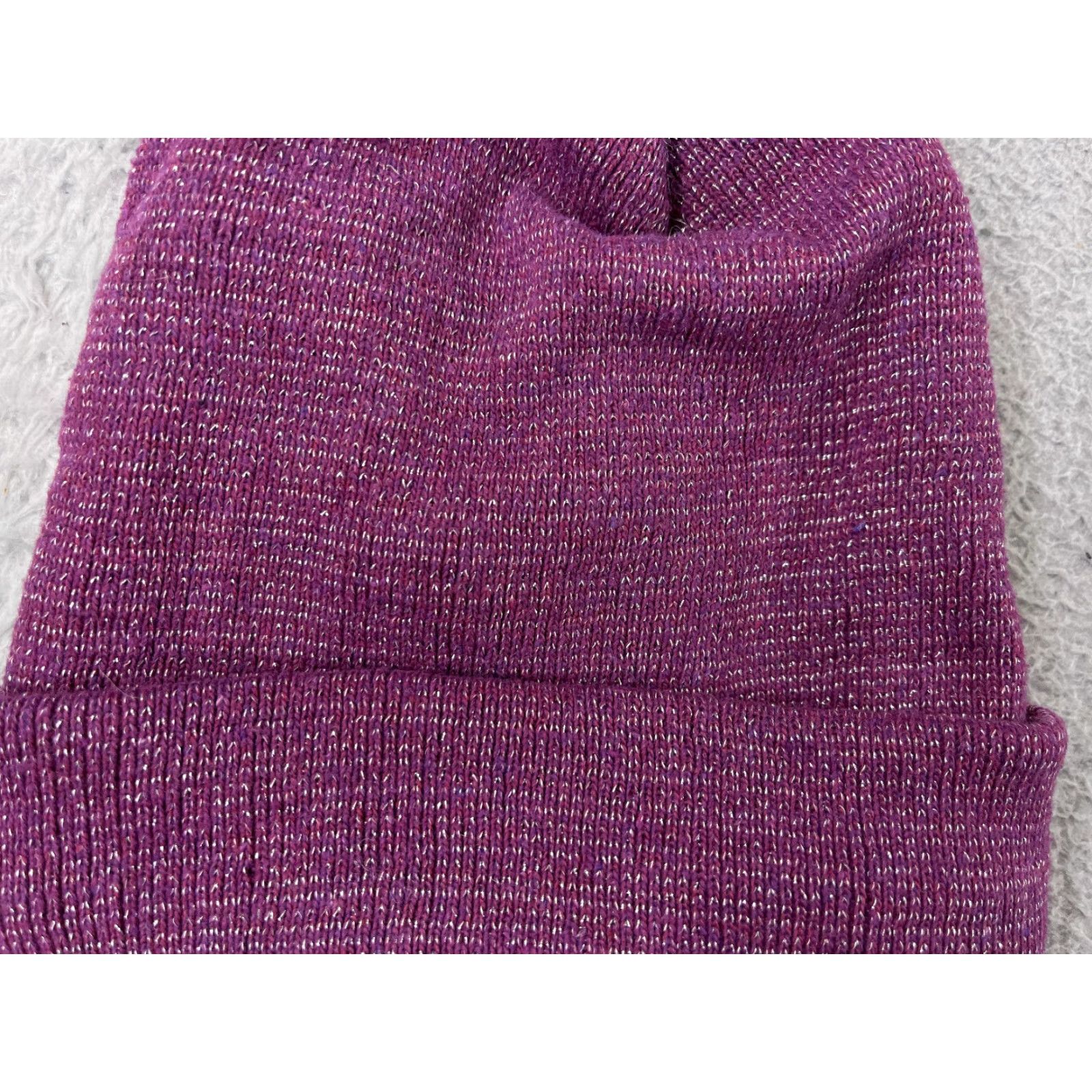 Vintage Dollar Tree Beanie Adult One Size Purple Knit Sparkly Wool Blend Polyester Lined Ski Size ONE SIZE - 2 Thumbnail