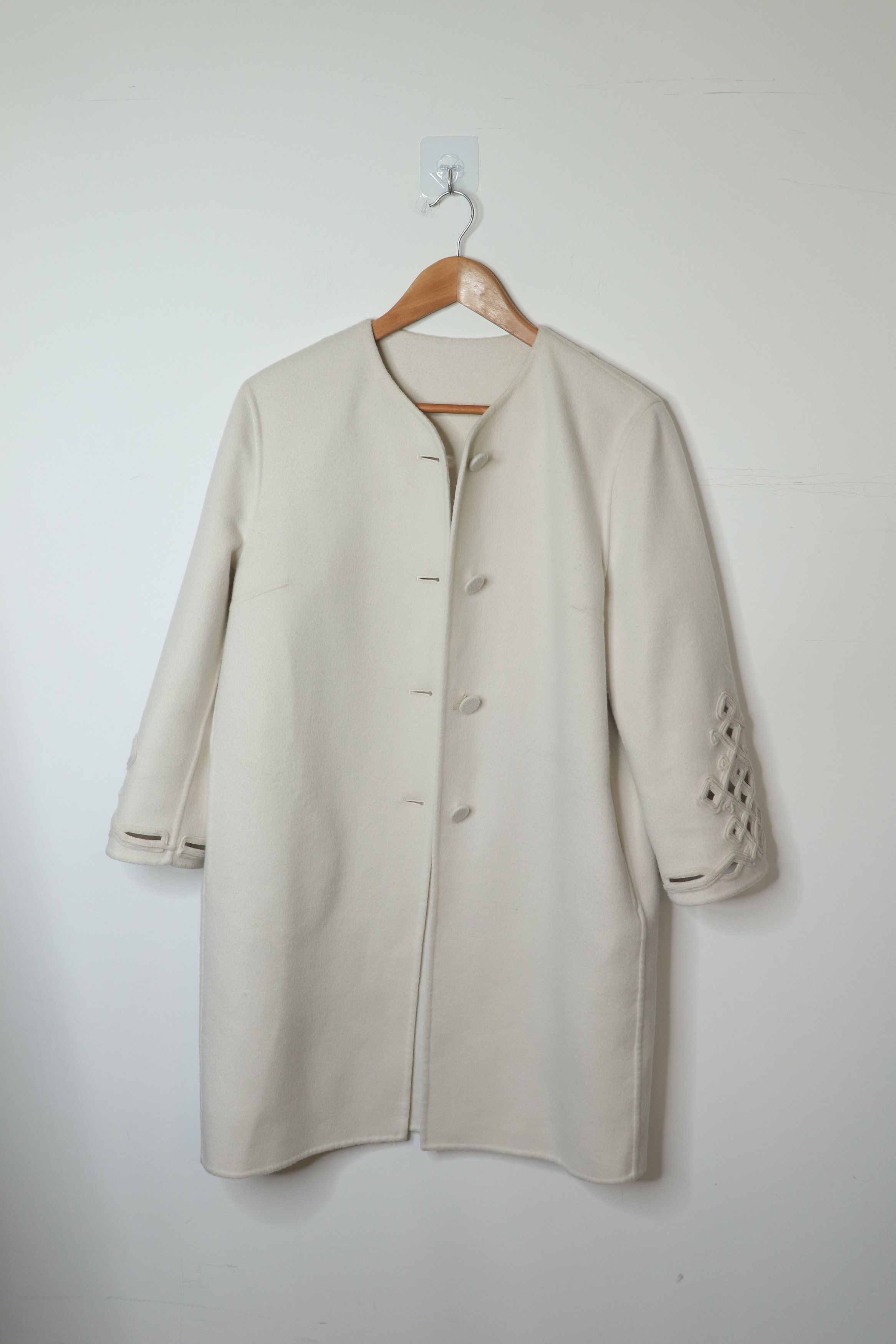 Ermanno Scervino White wool coat - UK 12 Size M / US 6-8 / IT 42-44 - 1 Thumbnail