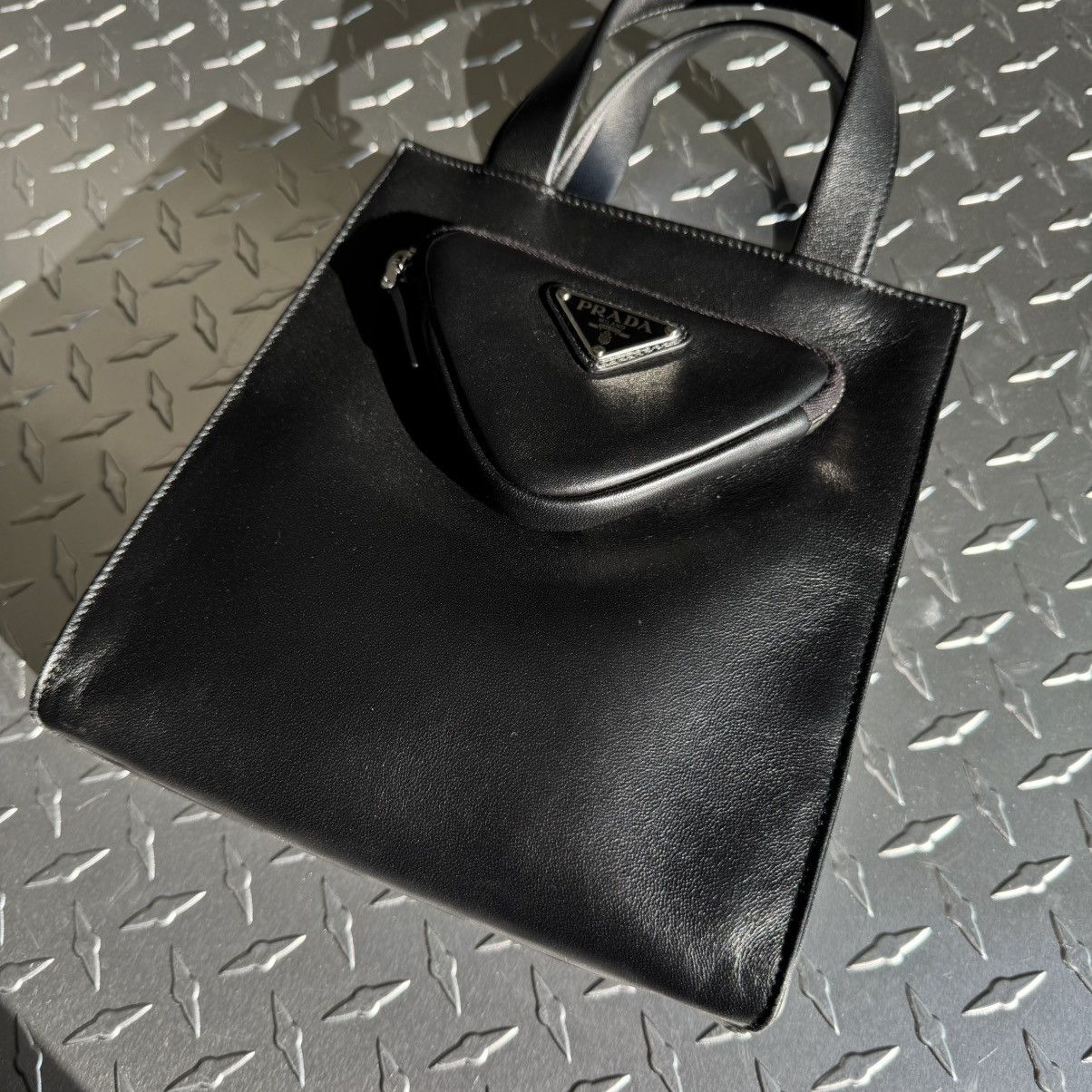 Prada Prada Raf Simons Tessuto Napa Triangle Pocket Bag in Blacj Size ONE SIZE - 3 Thumbnail