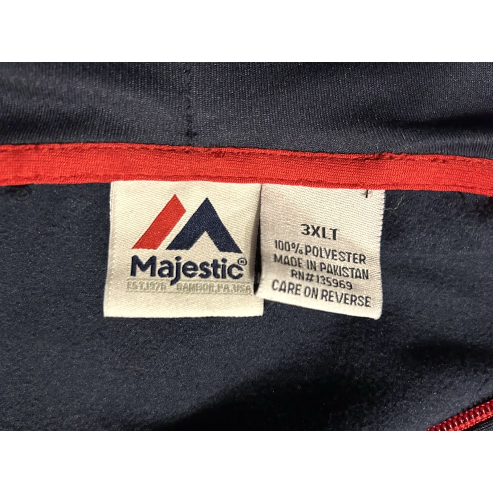 MLB Majestic Boston Red Sox Full Zip Hoodie Men 3XL Navy Blue Pockets MLB Baseball Logo Size US XXL / EU 58 / 5 - 6 Thumbnail