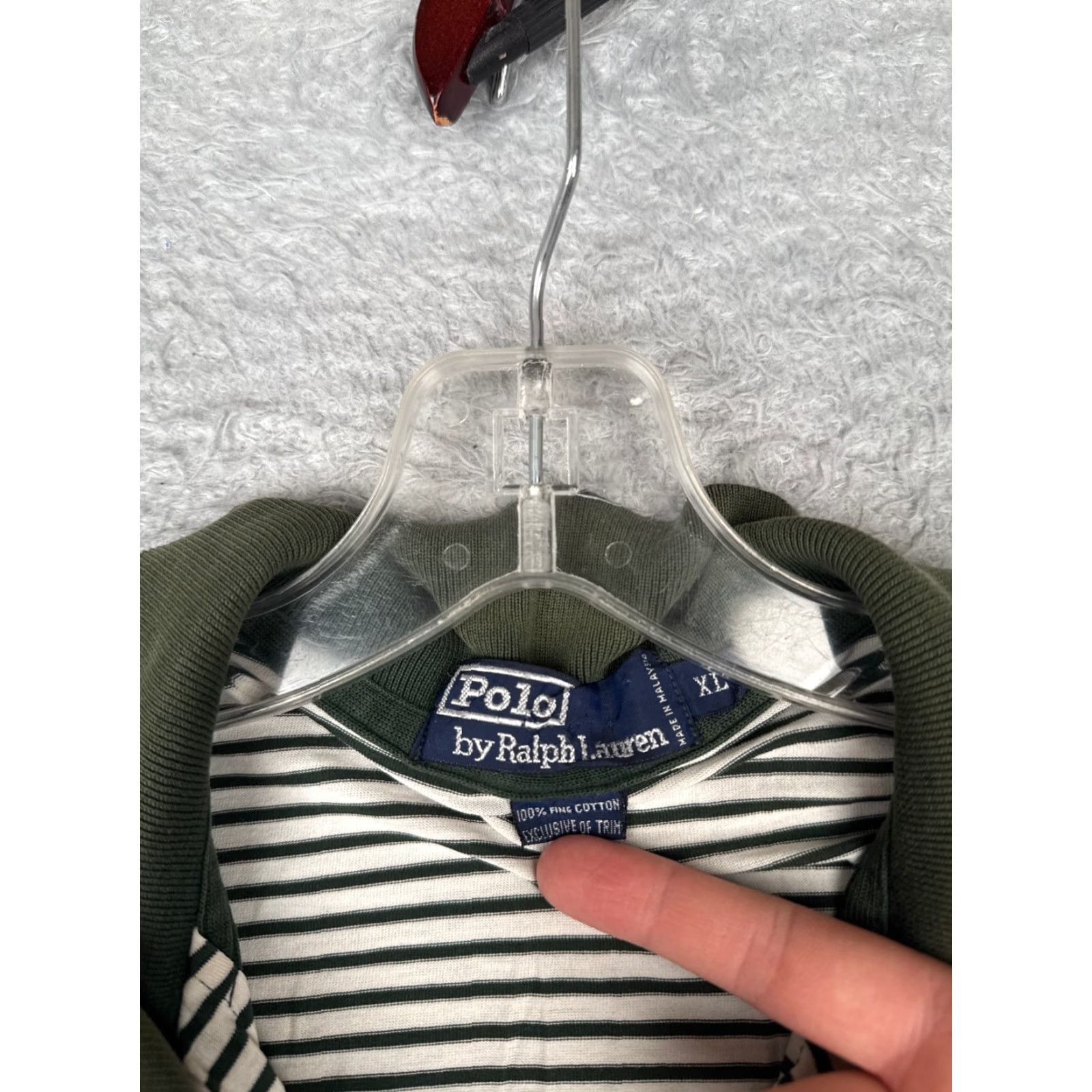 Ralph Lauren VINTAGE Ralph Lauren Polo Shirt Men XL Green White Stripe Seminole Golf READ Size US XL / EU 56 / 4 - 7 Thumbnail