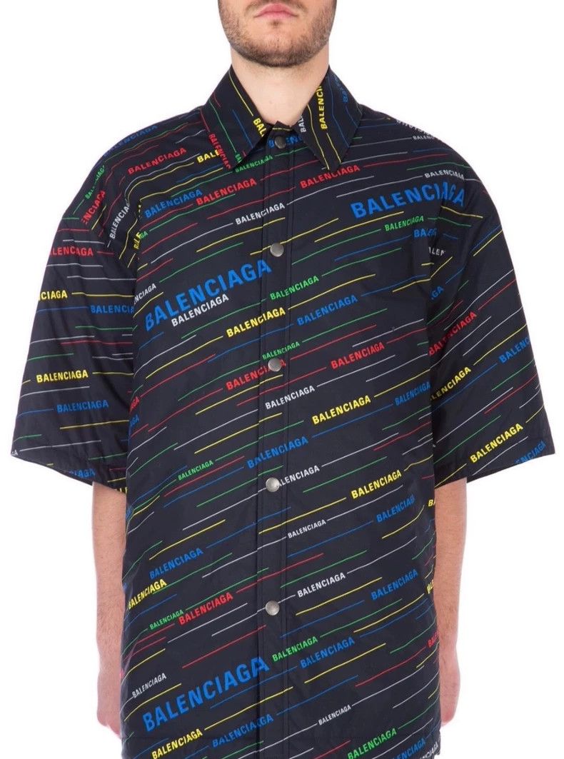 Balenciaga Balenciaga Bullet screen logo short sleeve shirt 2505-Nexta Size US M / EU 48-50 / 2 - 2 Thumbnail