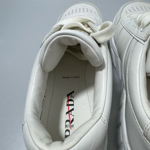 Prada Prada Logo Plaque Chunky Leather Sneakers White Men’s Size 7 Size US 7 / EU 40 - 6 Thumbnail