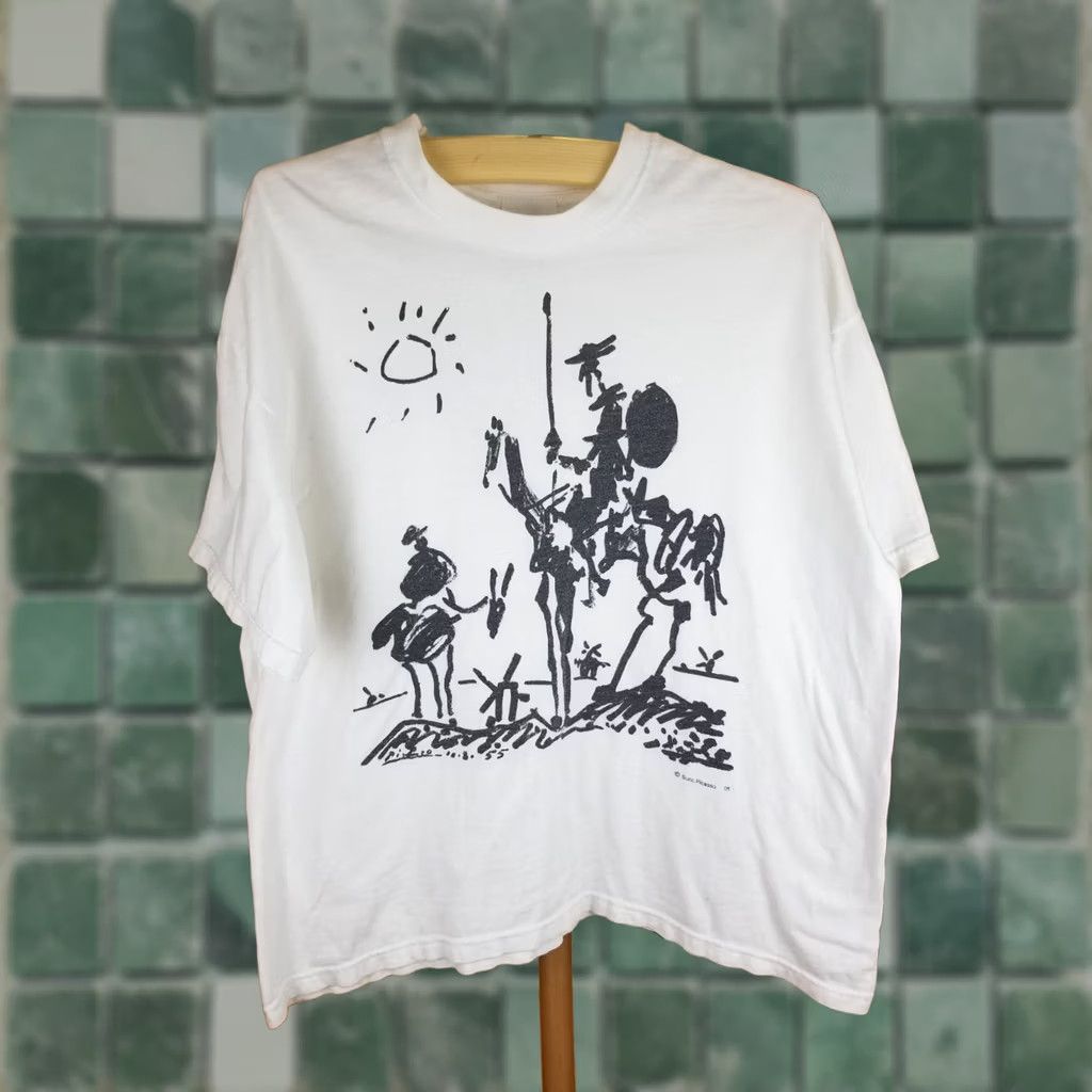 Vintage VINTAGE PICCASO ART T-SHIRT XLARGE WHITE COTTON 2001 MEN Size US XL / EU 56 / 4 - 1 Thumbnail