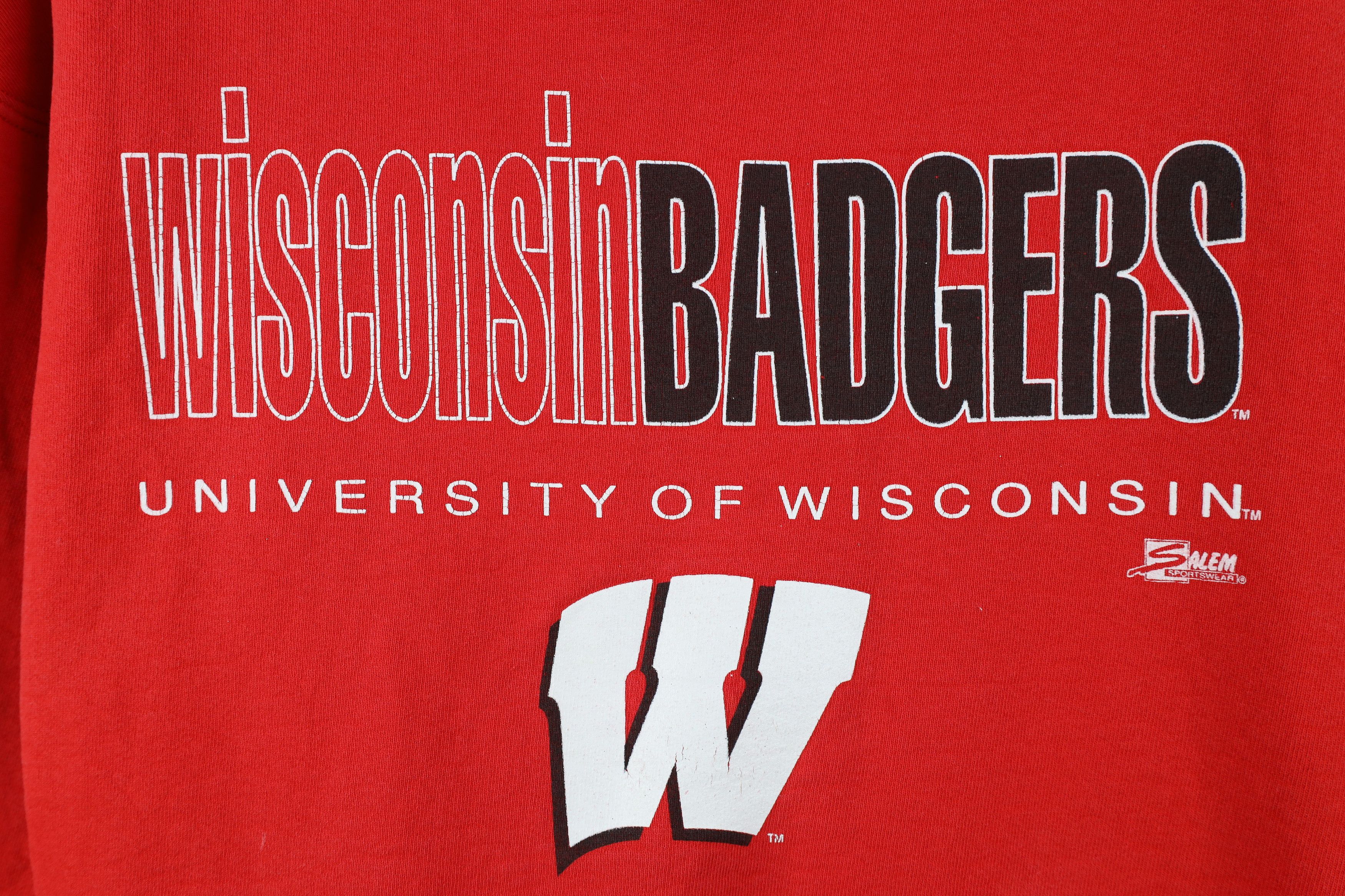 Vintage Vintage 90s Heavy University of Wisconsin Sweatshirt Red USA Size US XL / EU 56 / 4 - 4 Thumbnail